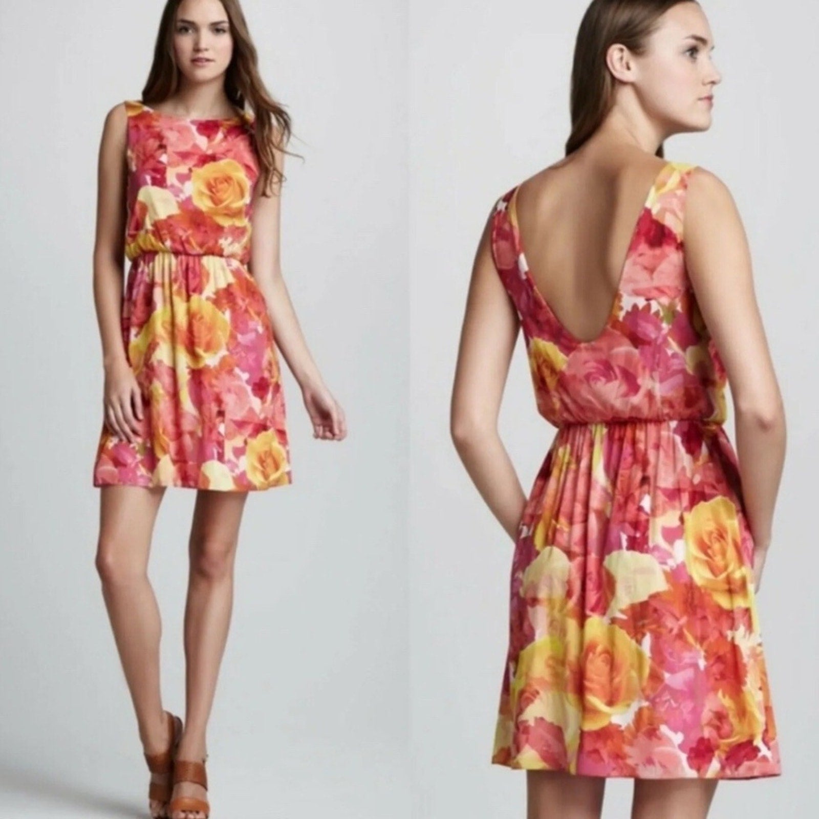 NWT Alice + Olivia Silk Watercolor Floral Summer Dress - size small