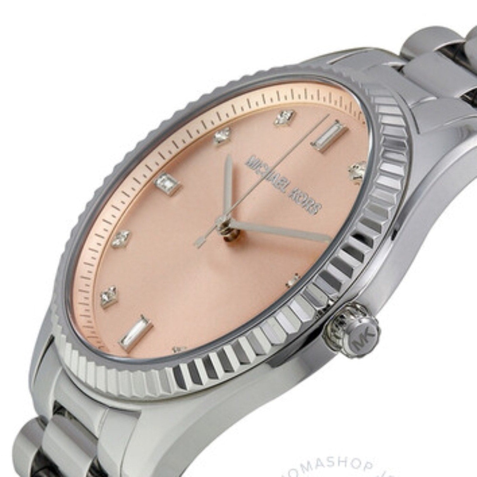 Michael Kors Slim Runway Light Pink Dial Stainless Steel Bracelet Watch MK3239