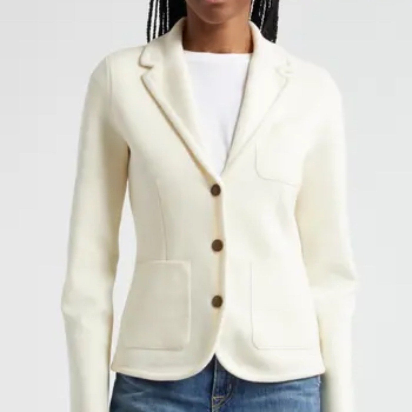 NWT RAG & BONE Alex Merino Wool-blend Blazer In Off White - size small