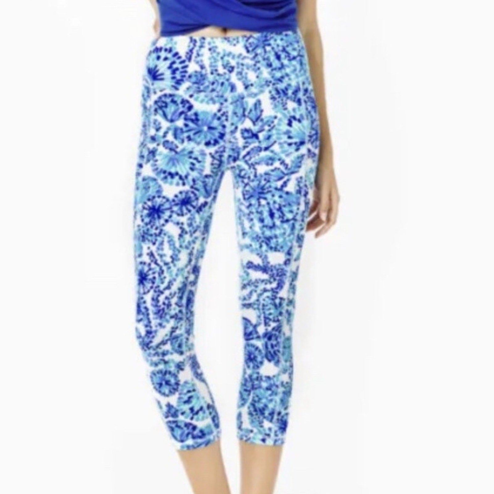 LILLY PULITZER WEEKENDER HIGH RISE LEGGING TURQUOISE OASIS - size small