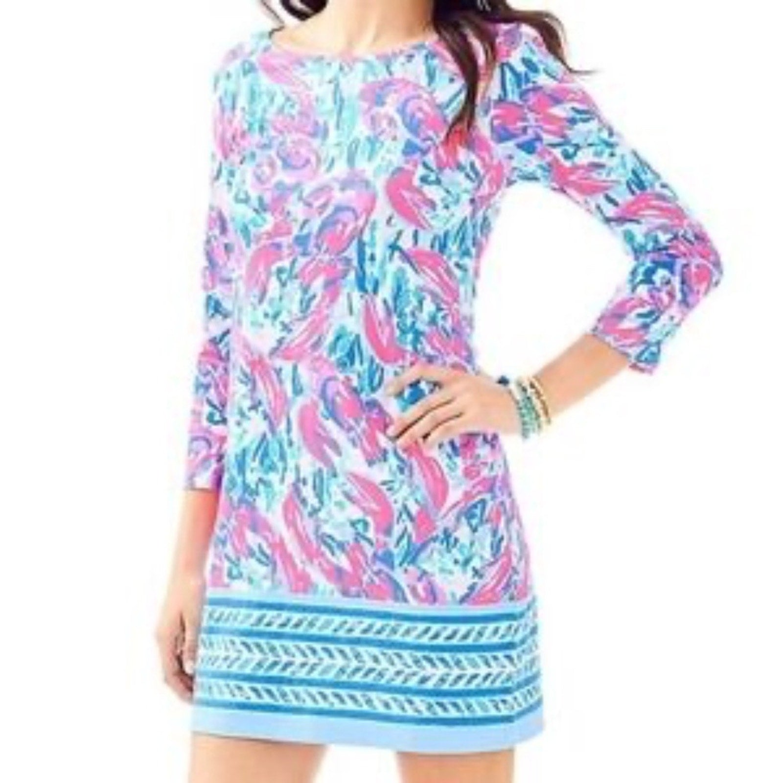 Lilly Pulitzer Marlowe Dress in Cracked Up Comis Coral Lobsters - size XS