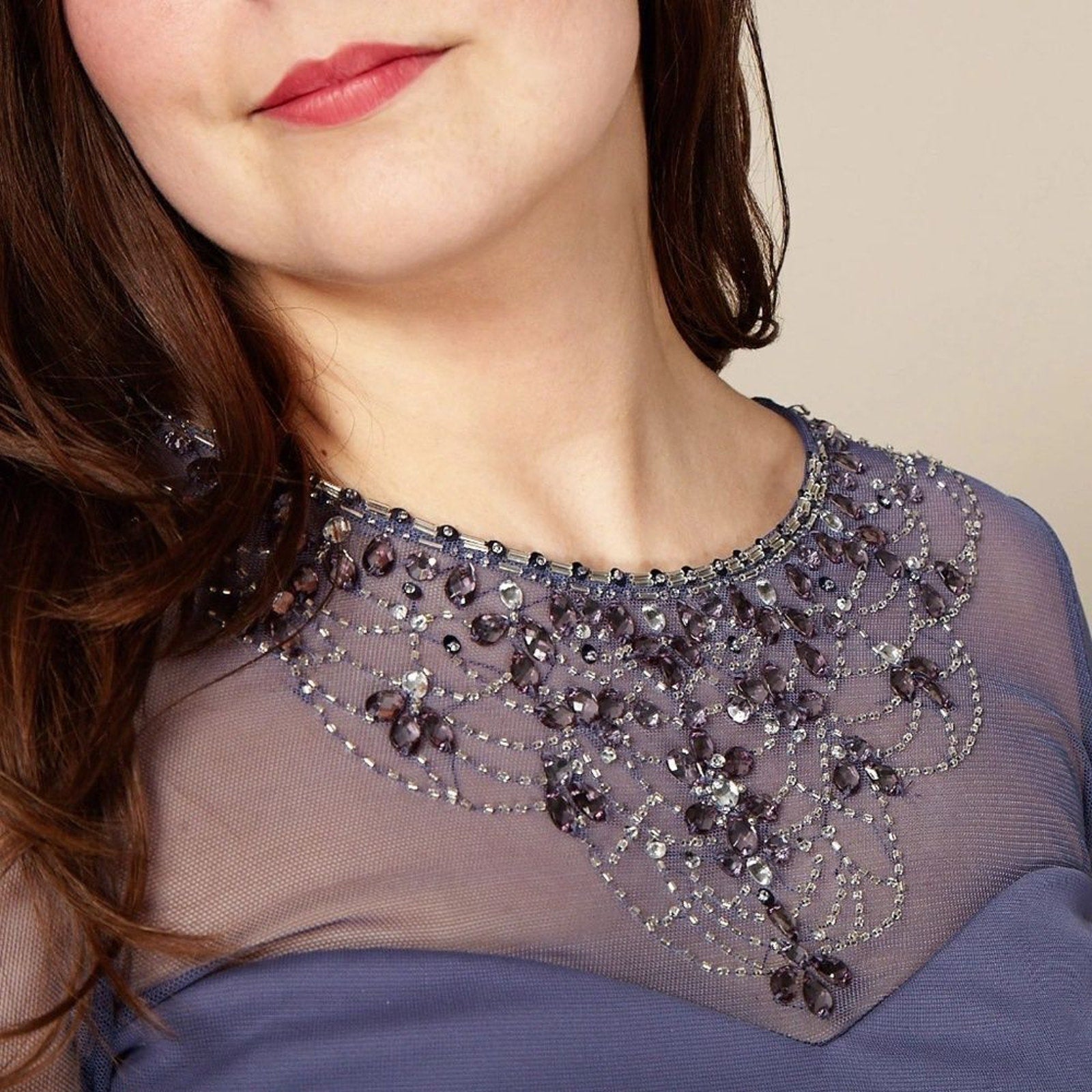 NWT Alex Evenings Women's Illusion Embellished A-Line Gown - size 10