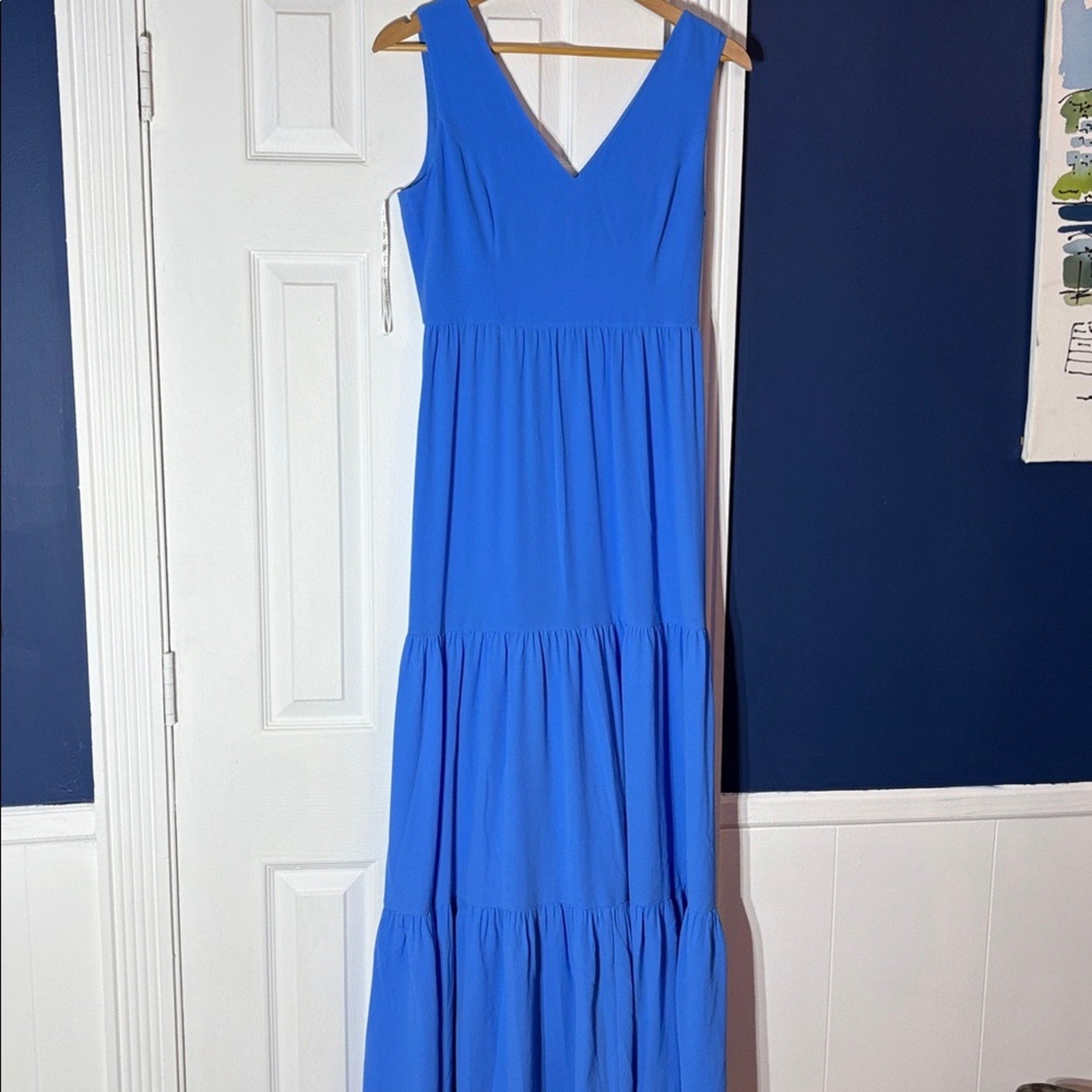 Lilly Pulitzer MAURINE MAXI DRESS Blue Thistle Fit Flare - size 4