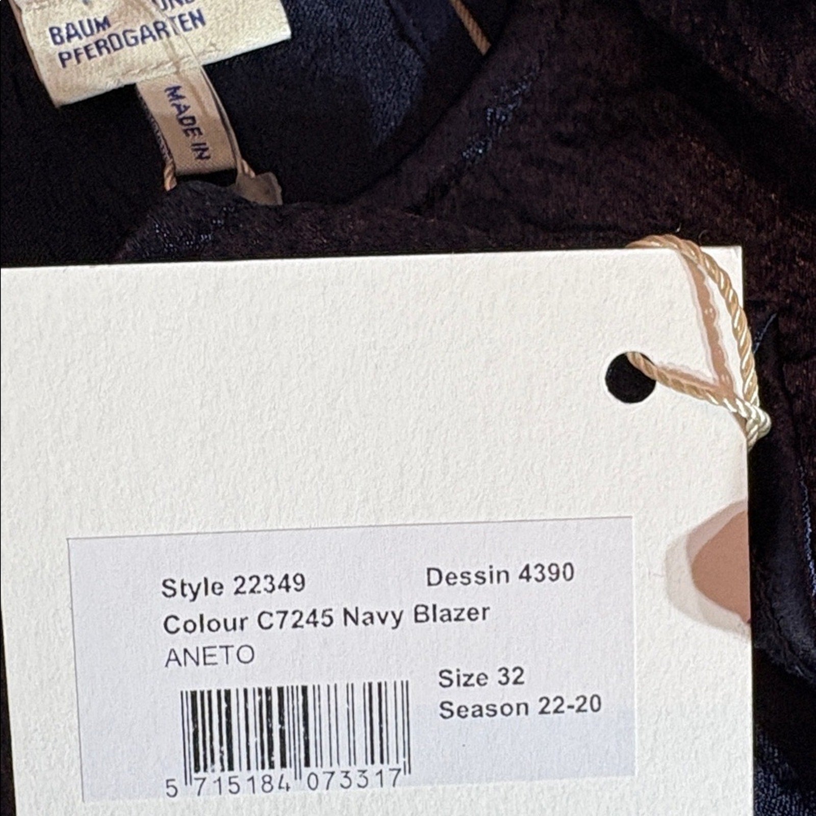 NWT Baum Und Pferdgarten Aneto Long Sleeve Shift Dress in Navy Blue - size 2