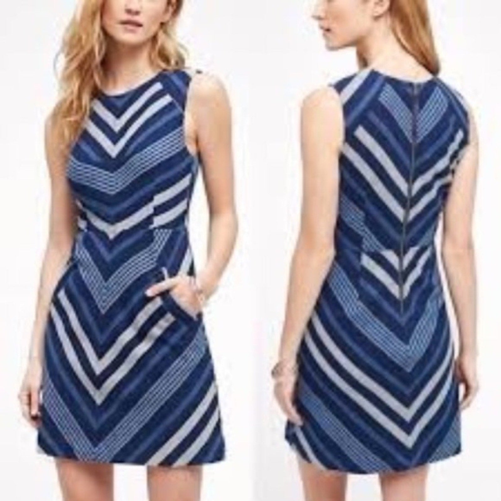 Anthropologie Maeve Antonia Chevron Striped Dress - size 0