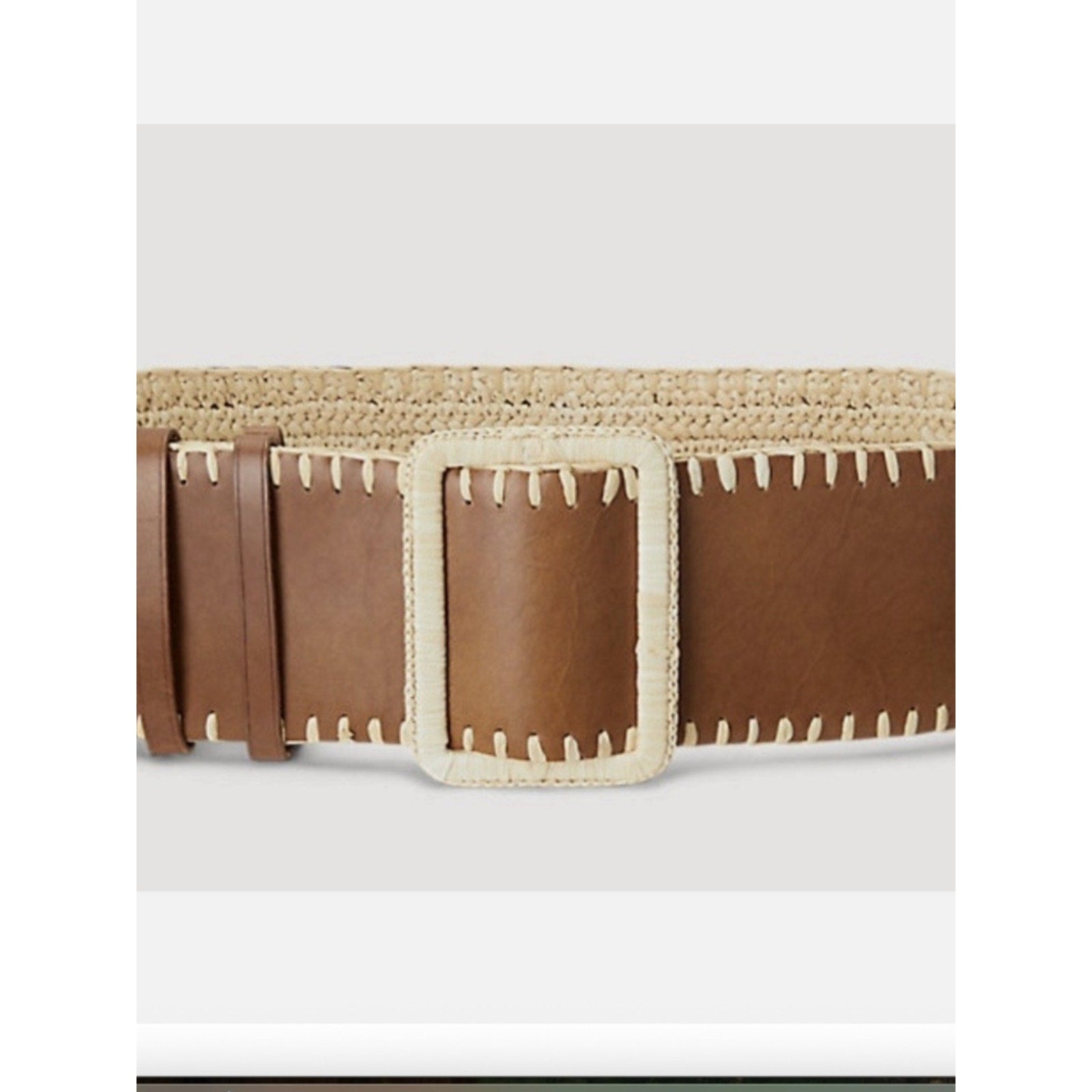 NWT Polo Ralph Lauren Raffia Reversible Belt - M 🌟