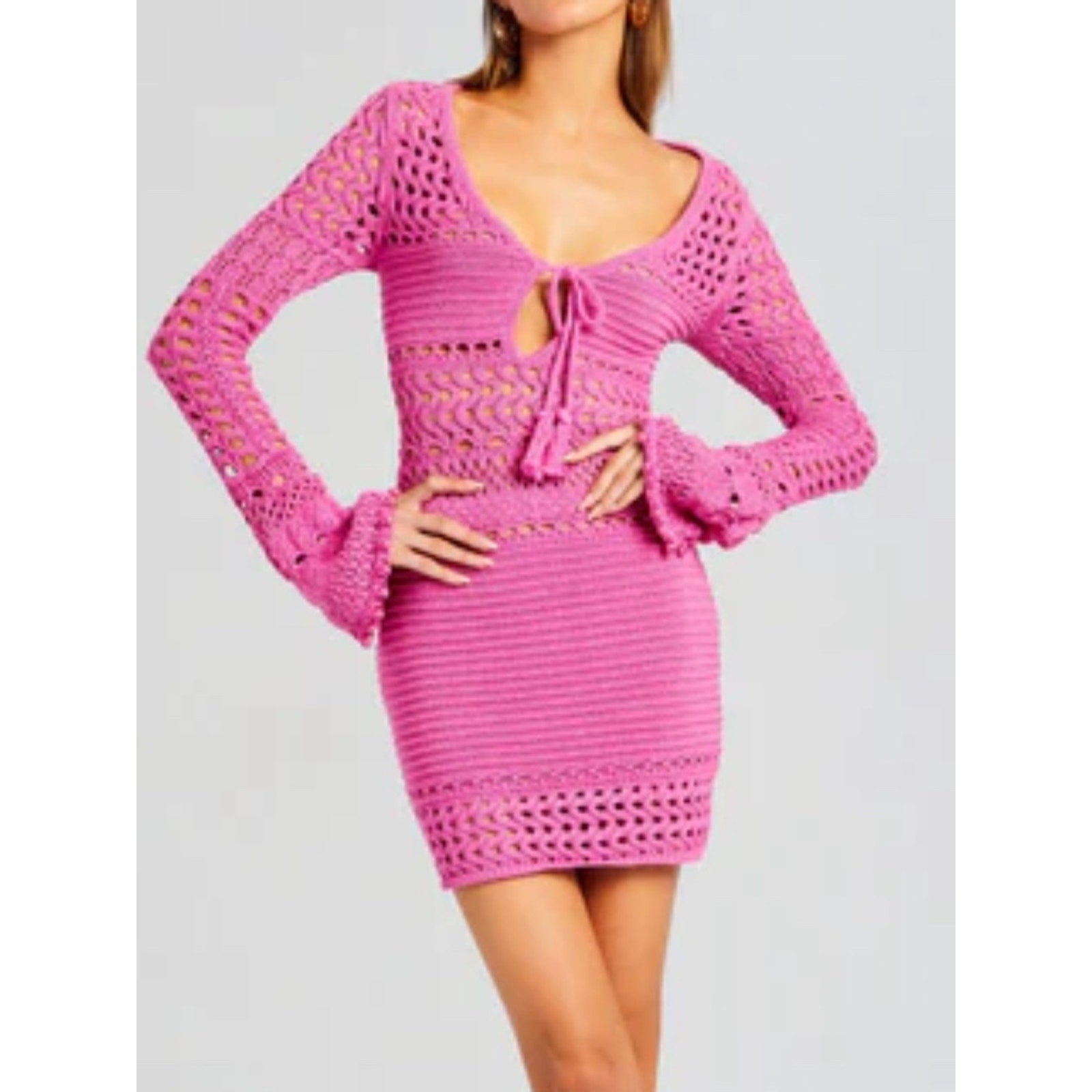 Retrofete PEONY KNIT CROCHET DRESS - size small
