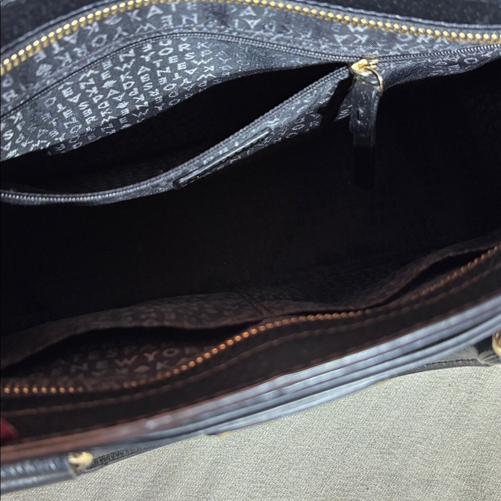 Kate Spade Wellesley Durham Black Leather Triple Compartment Satchel Bag