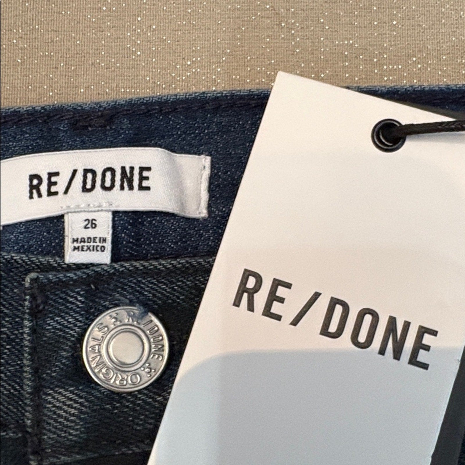 NWT RE/DONE Super High Rise Slim Drainpipe Jeans in Midnight - size 26