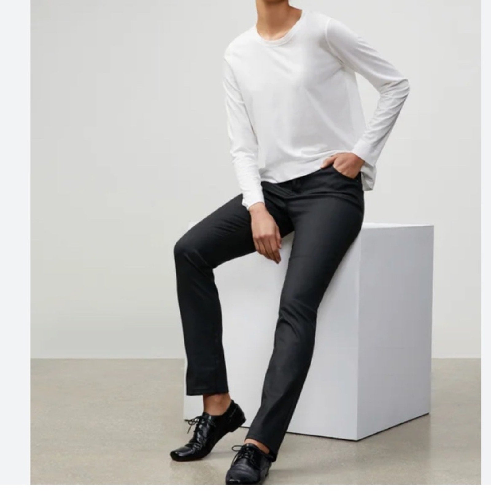 NWT Lafayette 148 WAXED DENIM THOMPSON JEAN - 8