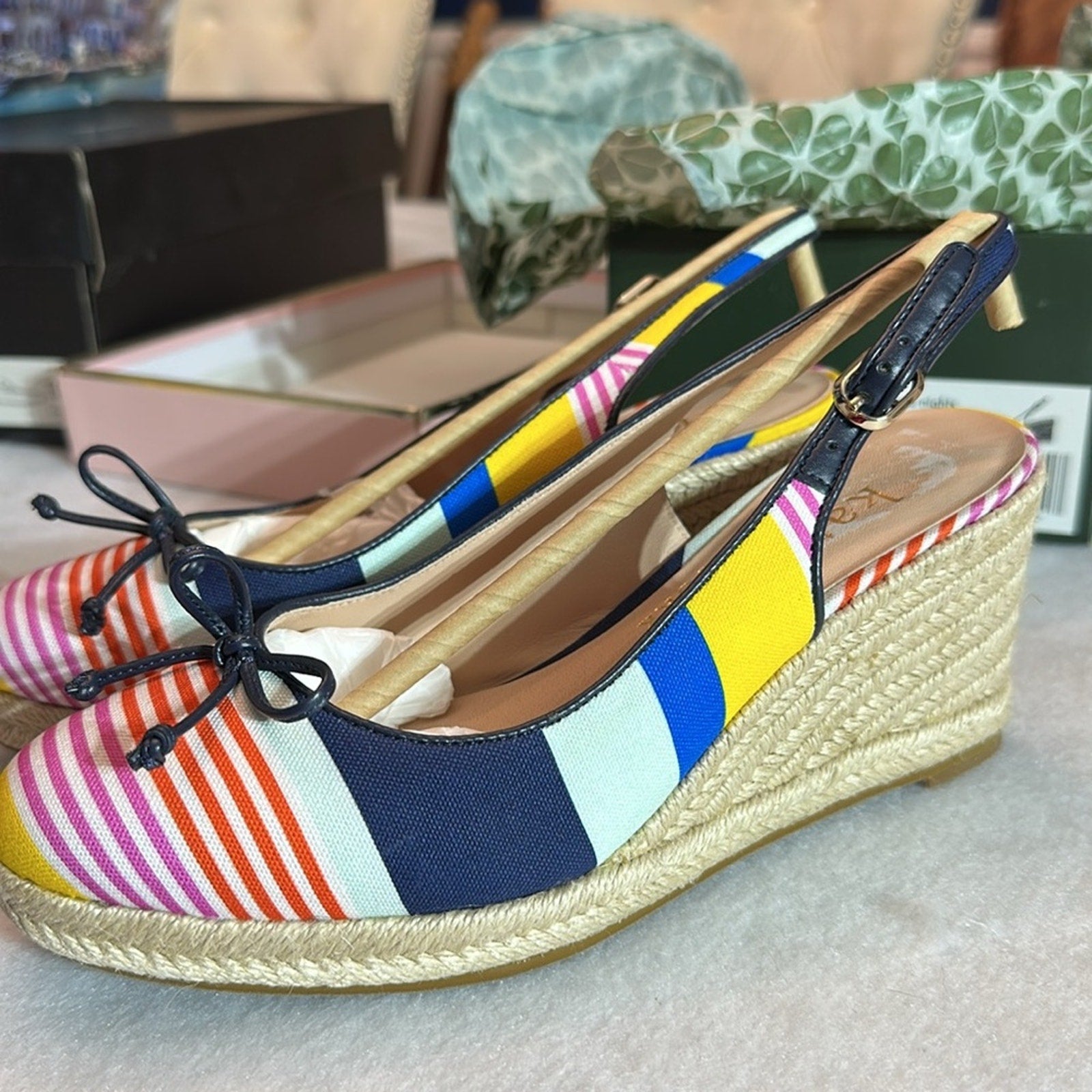 NEW Kate Spade Panama Nights Slingback Wedges - size 7.5
