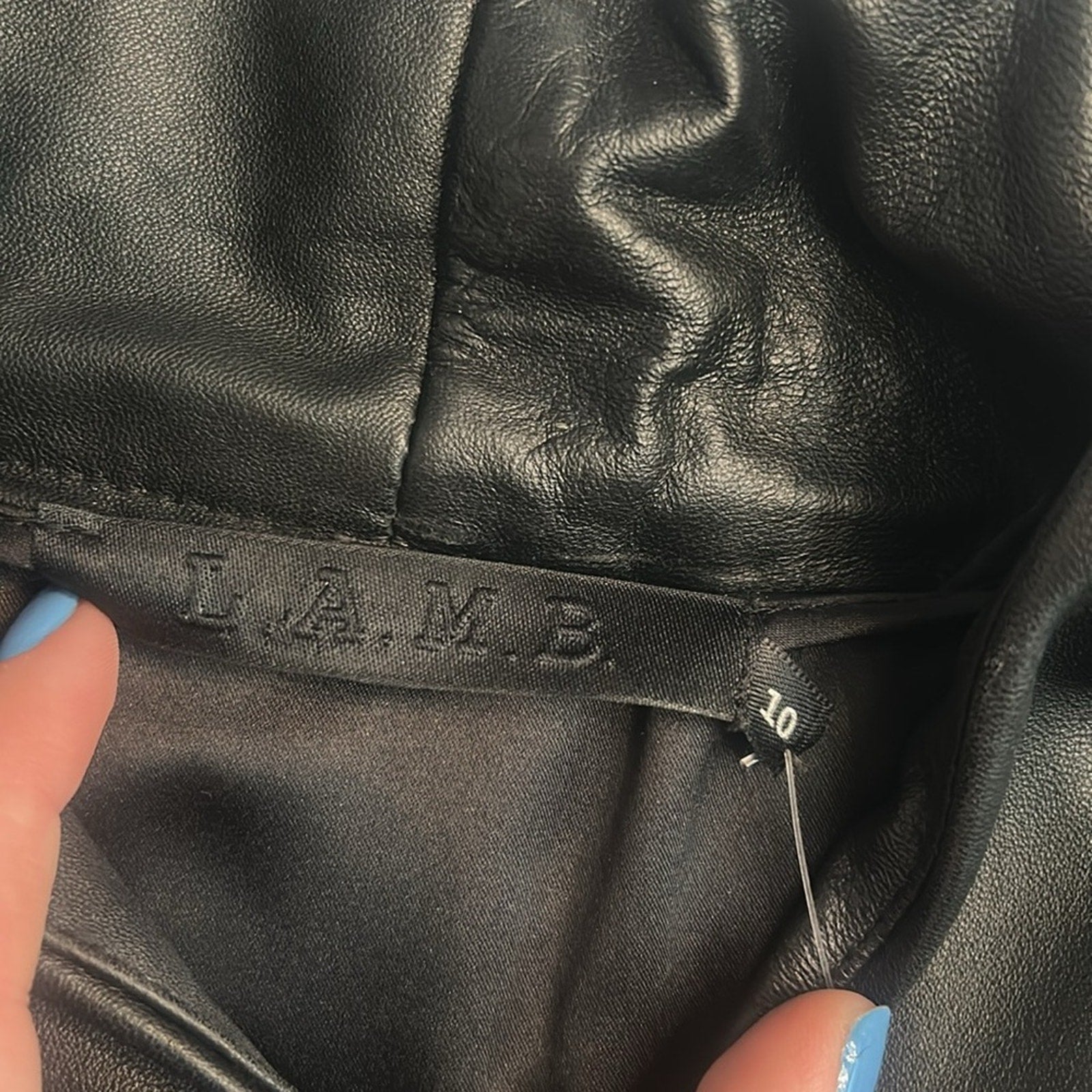 L.A.M.B. Nancy Leather black Mix Dress - size 10