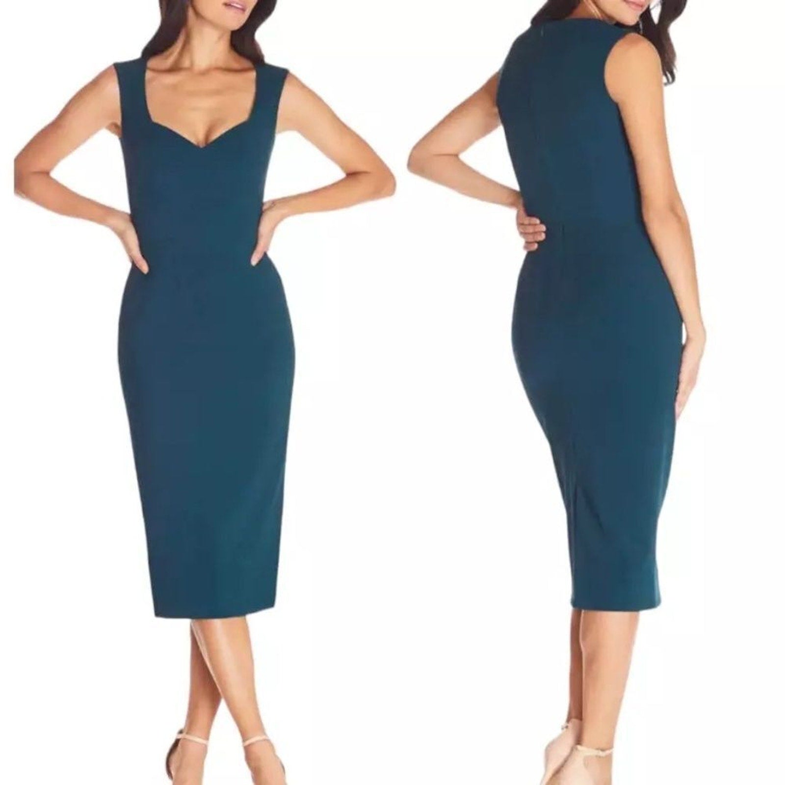 NWT Dress The Population Elle Sheath Dress In Pine Size Large