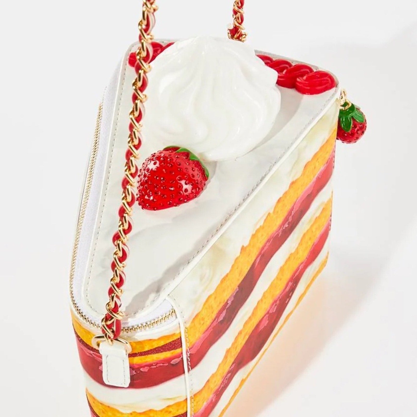 NEW Betsey Johnson Kitsch Rhinestone Strawberry Shortcake Crossbody Bag