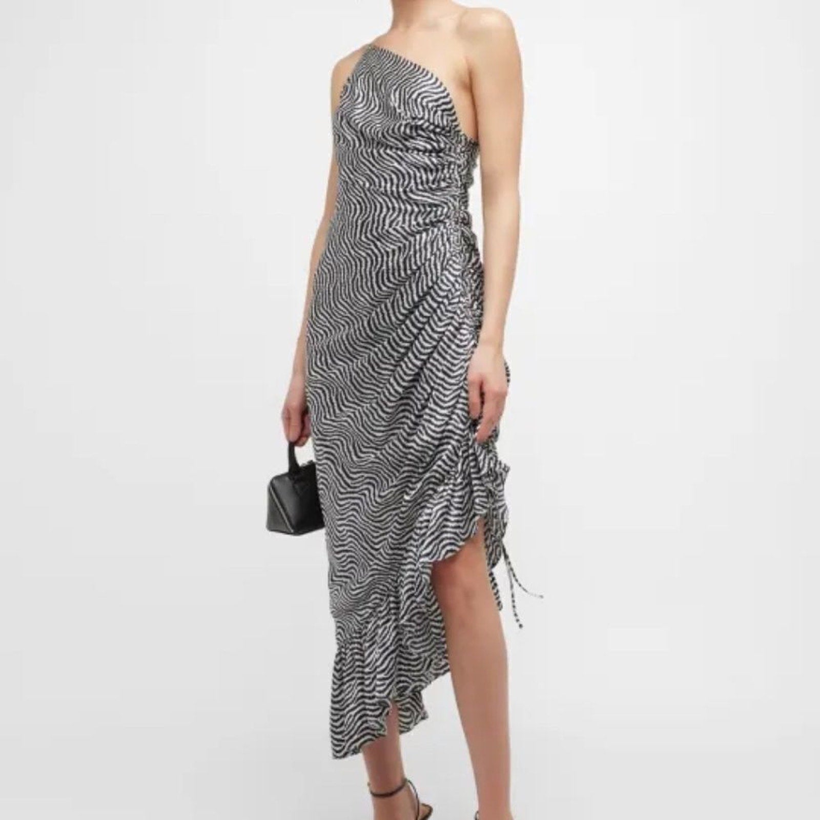 NEW Cinq A Sept Soliel one-shoulder ruffled dress