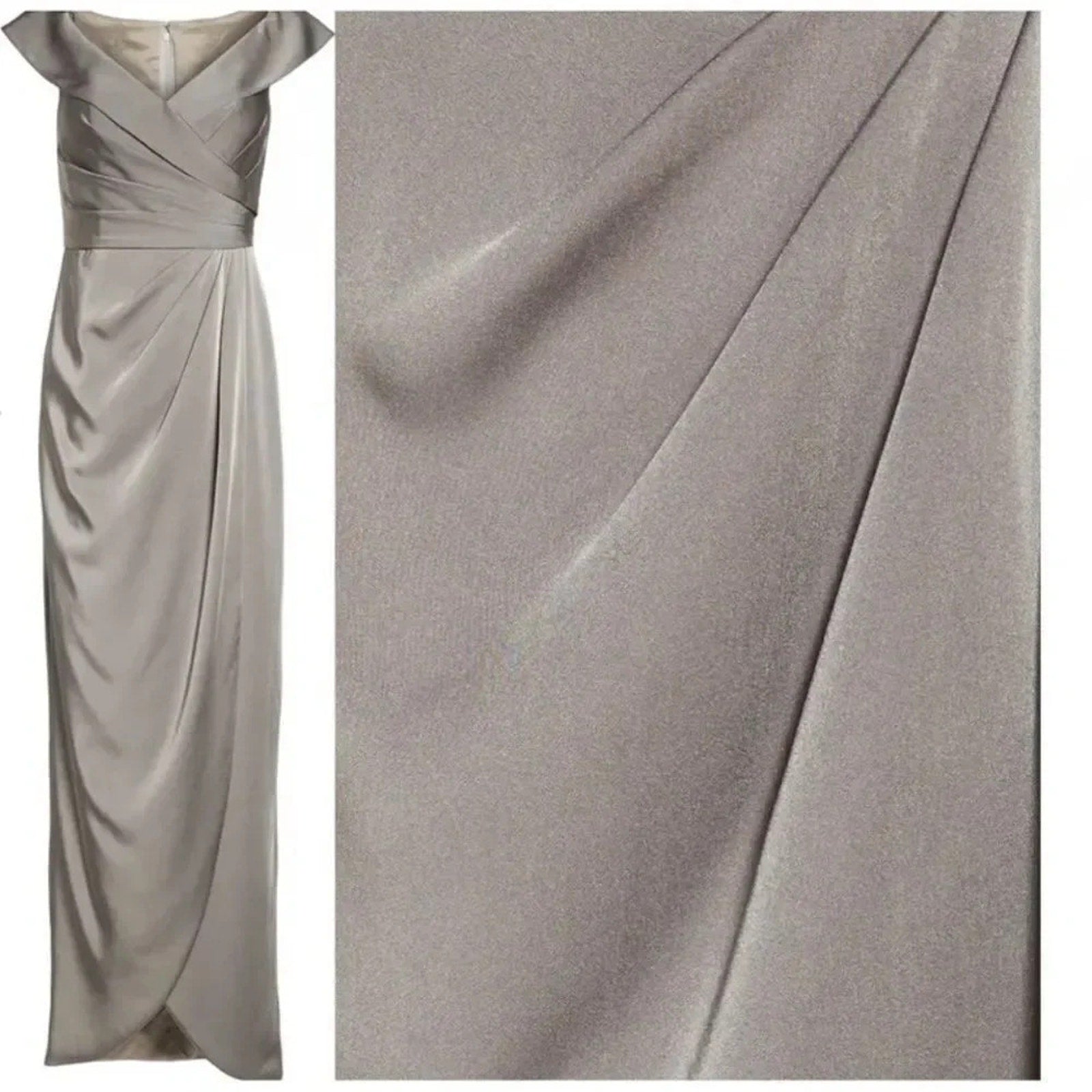 NWOT La Femme 25206 - Ruched Cap Sleeved Long Jersey Dress - size 2