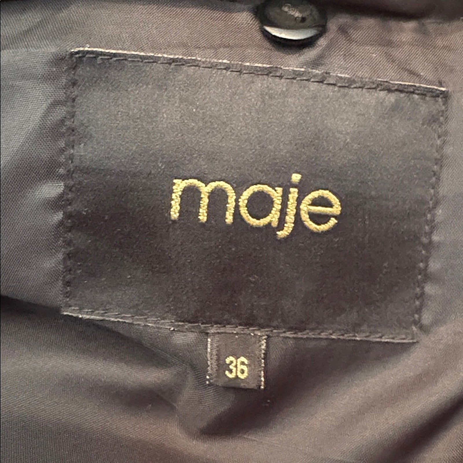 Maje Puffer Jacket with Detachable Suede Sleeves - size 36 (small)