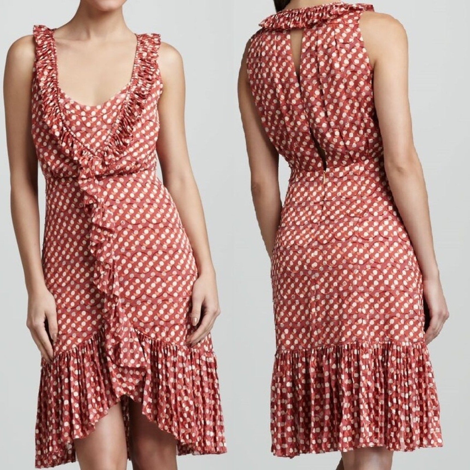 Tory Burch Janetta Circle Clip Dot Print Jacquard Dress - size 4