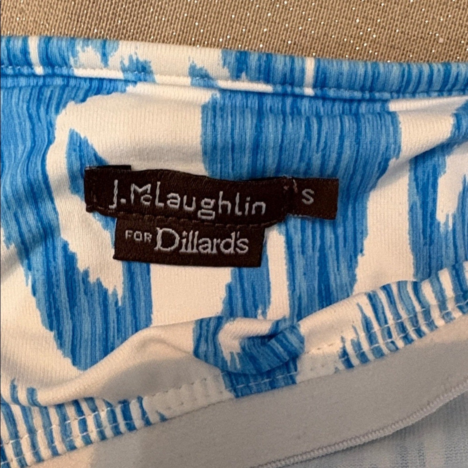 J McLaughlin Blue White Catalina Cloth Halter Mini Dress Nautical Print - size S