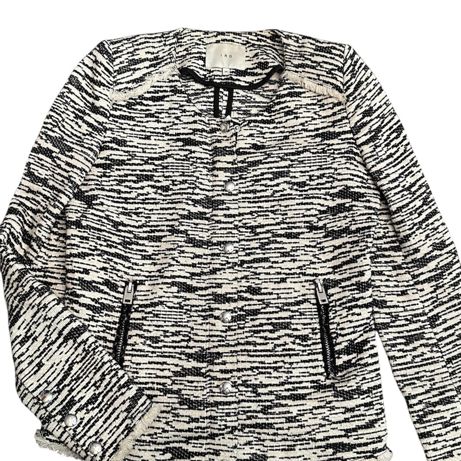 Iro Tweed Pattern Evening Jacket - size 36 (US size 4 or small)