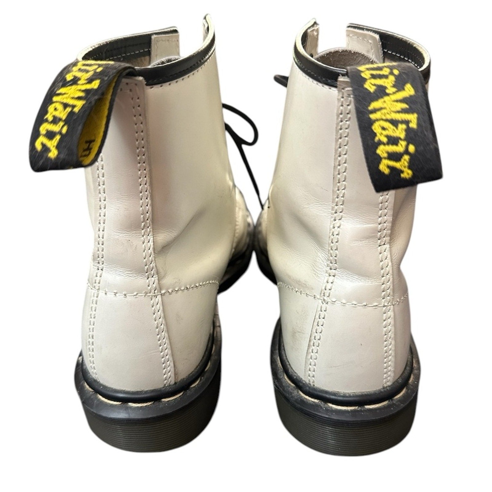 Vintage Made in England MIE Pearly White Doc Martens Lace-Up Boots - 9