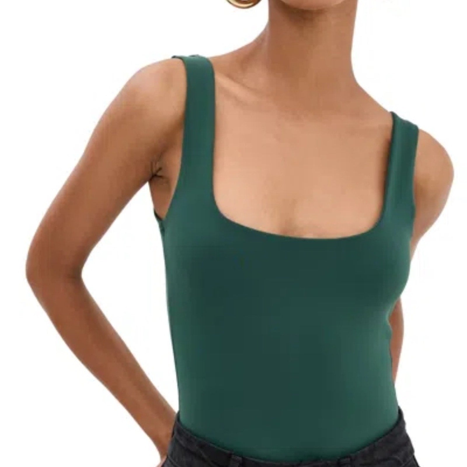 NEW Good American Scuba Modern bodysuit in Pine Green - size Small