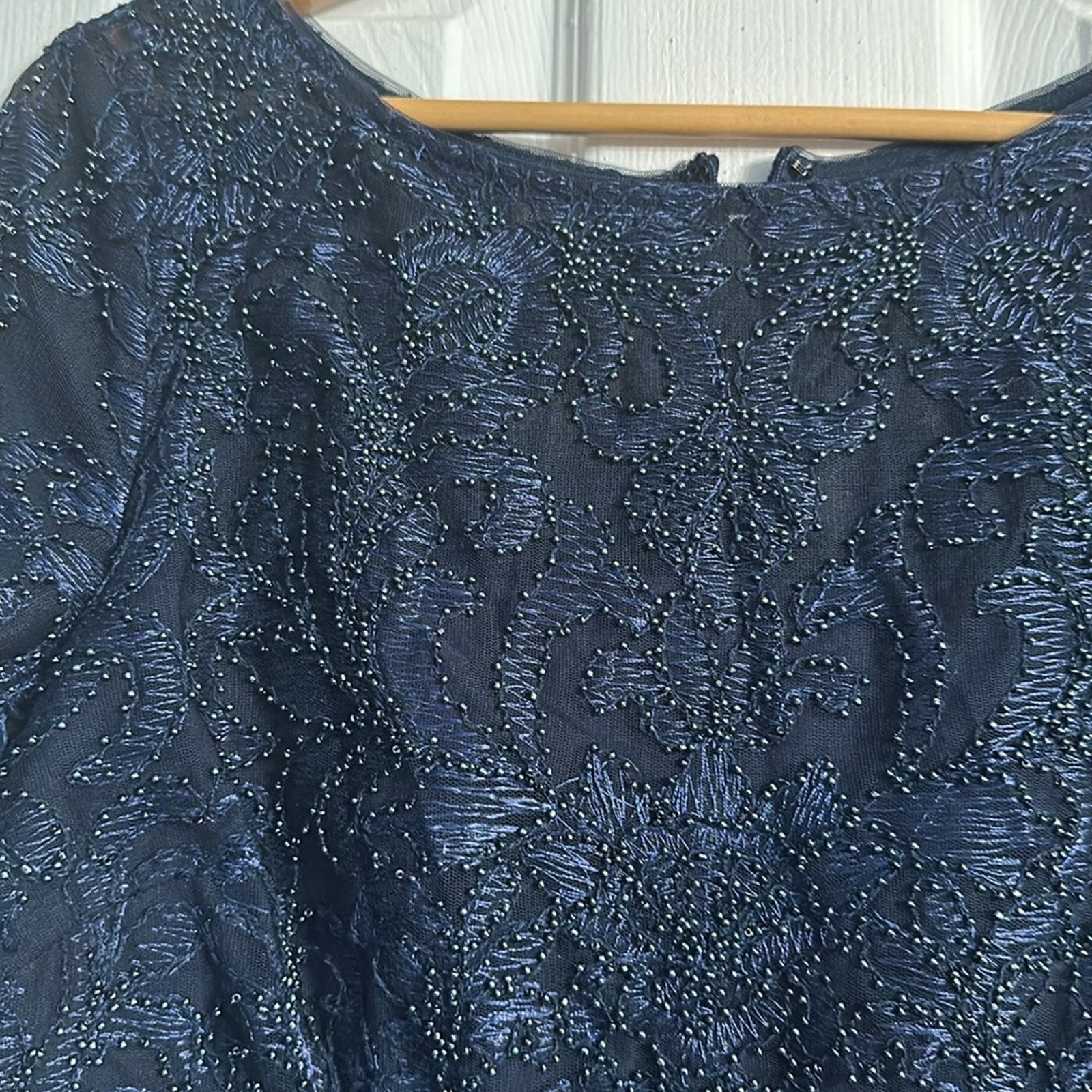 NWT JS Collections Celia Mixed Media Mermaid Gown - size 14