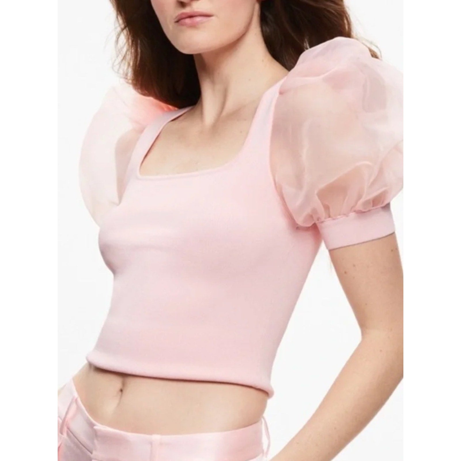 Alice + Olivia Puff-Sleeve Knit Top - S 🌟