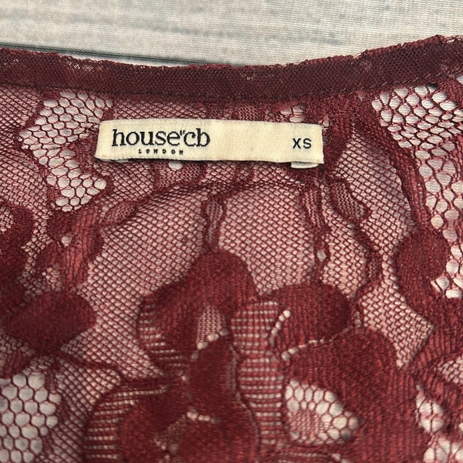 NEW House of CB Gaia Claret Lace bolero style shrug - size XS