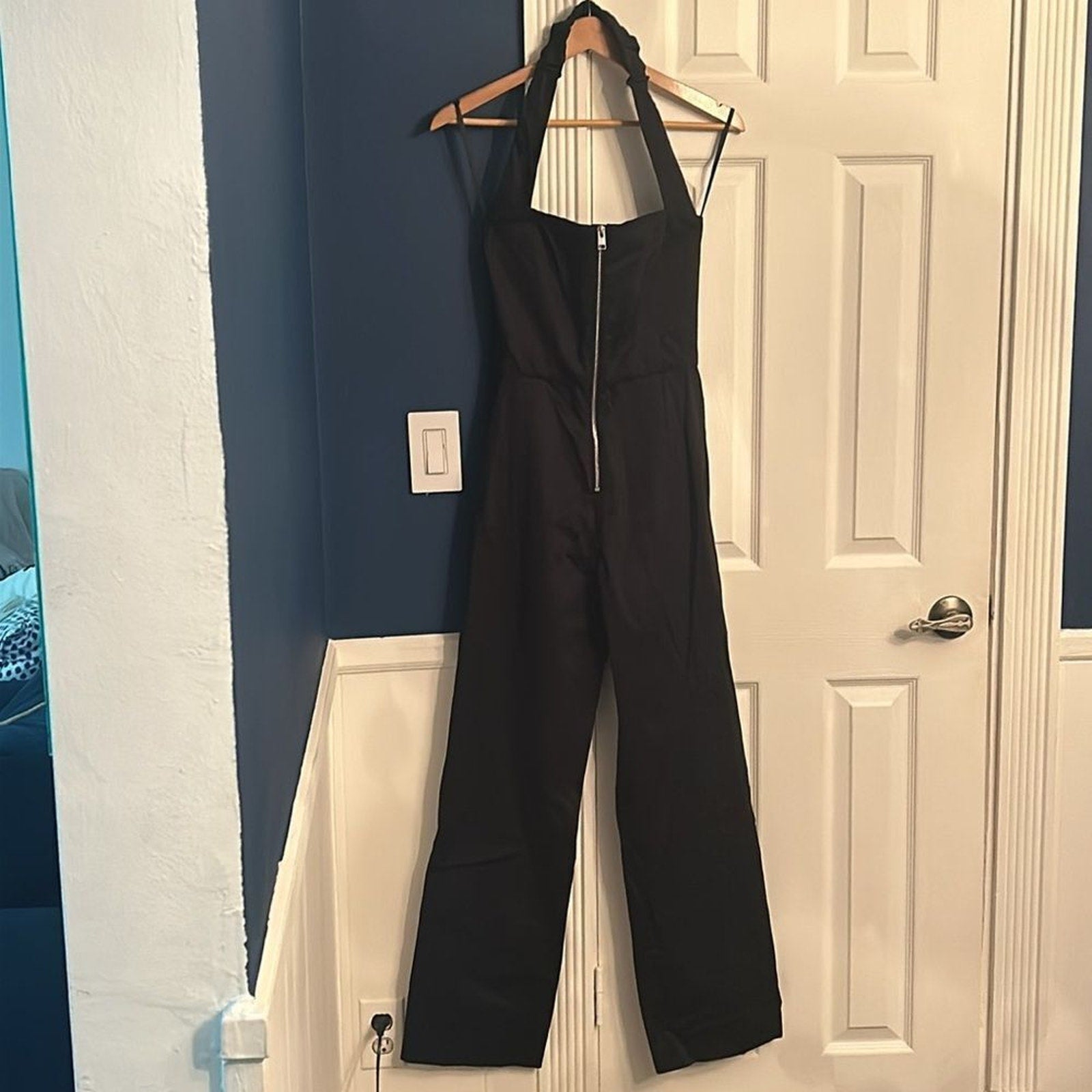 NEW FRAME Zip-Front Halter Jumpsuit - size XS