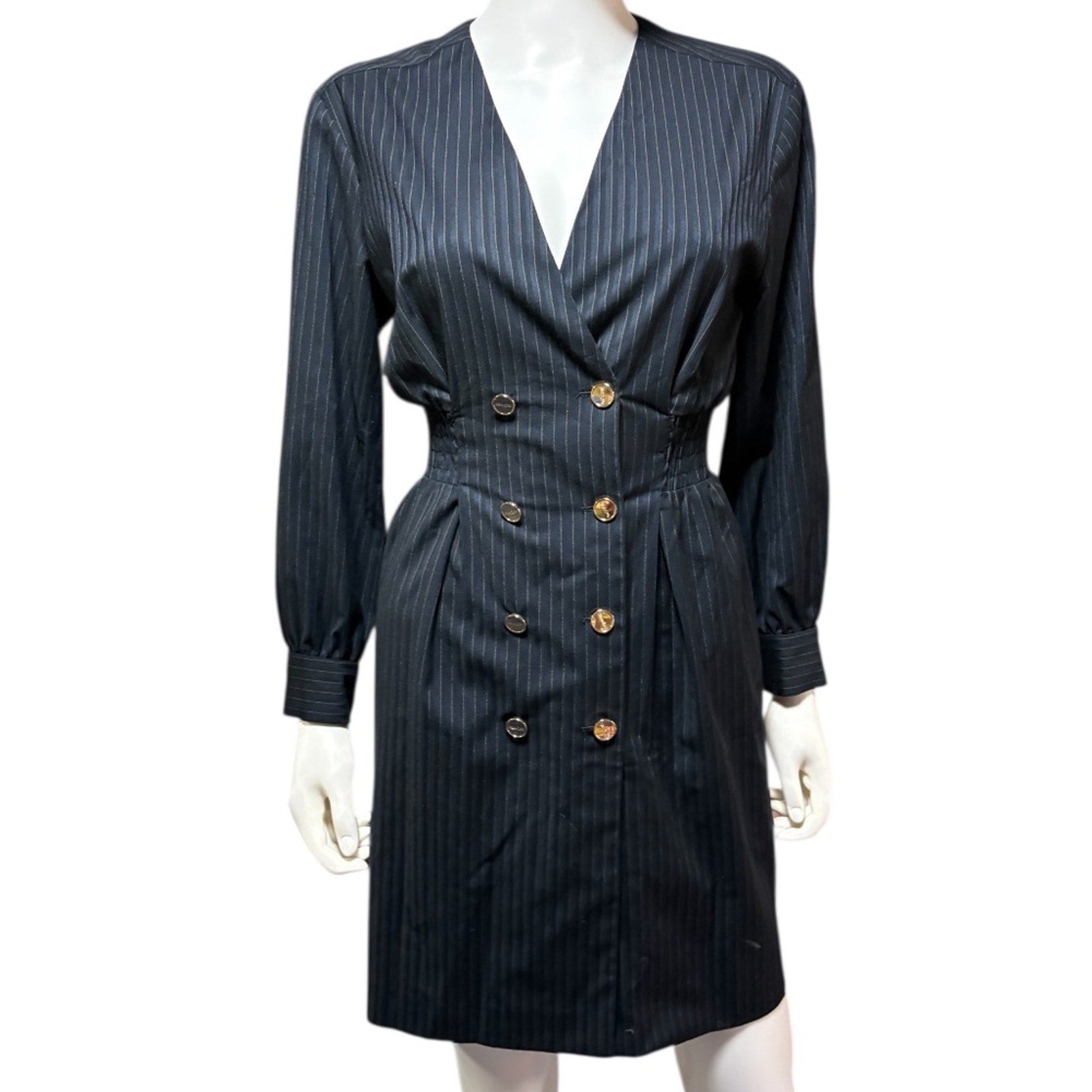 SANDRO MARYLOU PINSTRIPED MINI DRESS - size 38 (US 6)