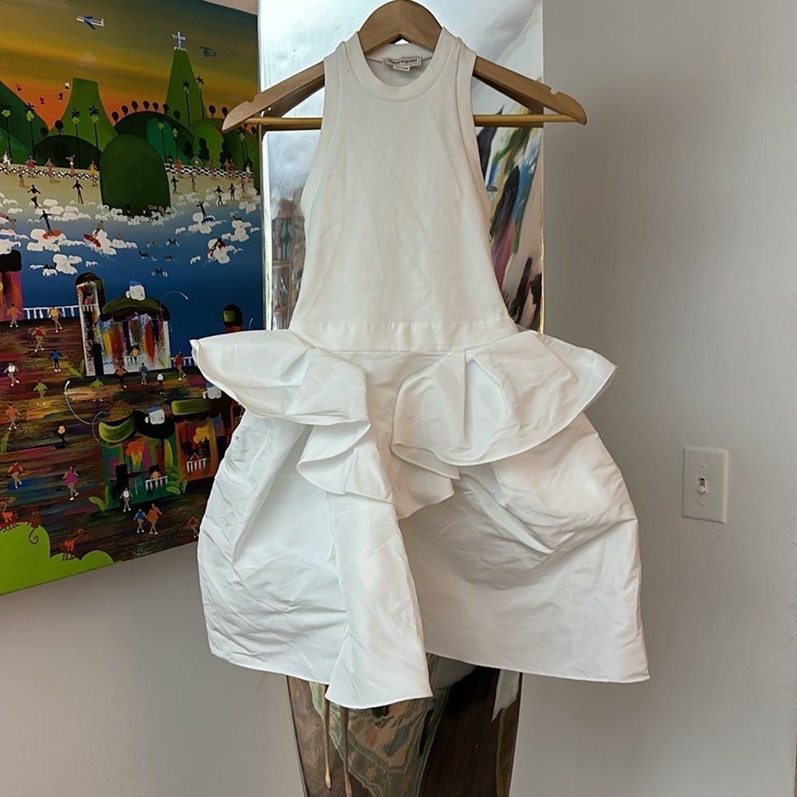 NEW Alexander McQueen White Hybrid Mini Dress - size 34 IT (xs)