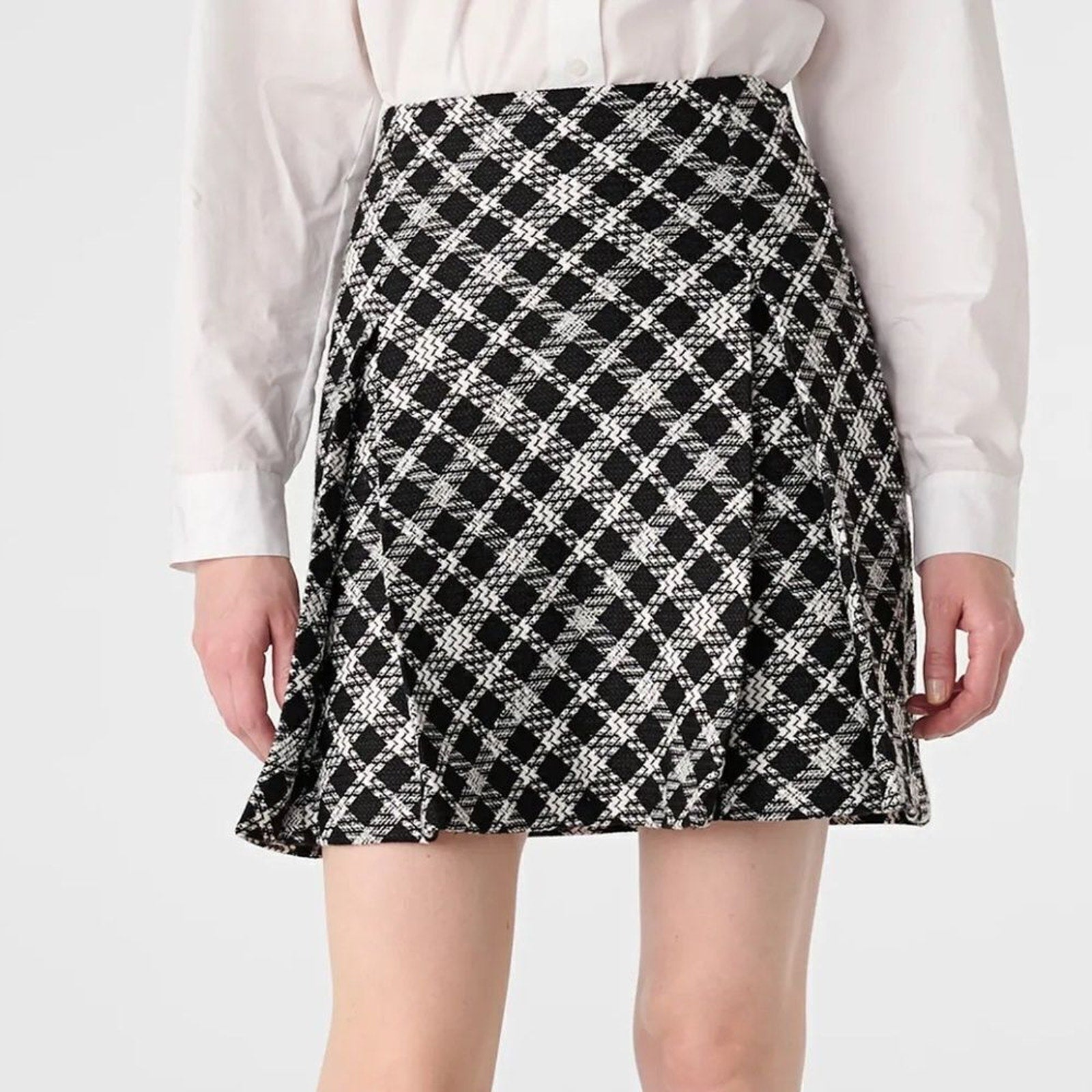 NWT Karl Lagerfeld TWEED FLARED MINI SKIRT - size 14