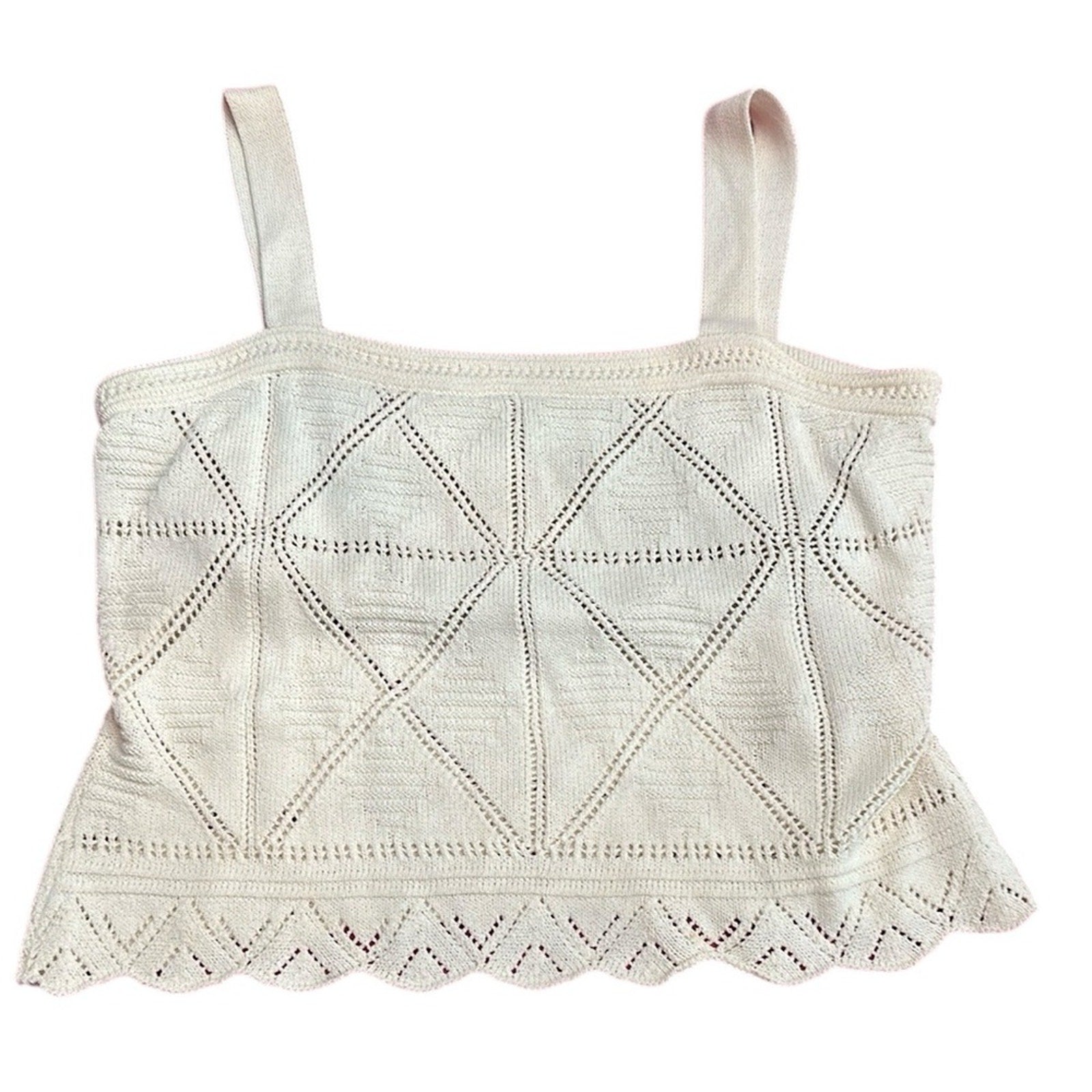 St John Sport cream crochet top - size large