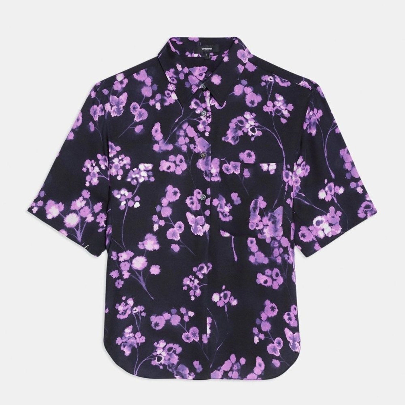 NWT Theory Floral Silk Georgette Shirt - size P