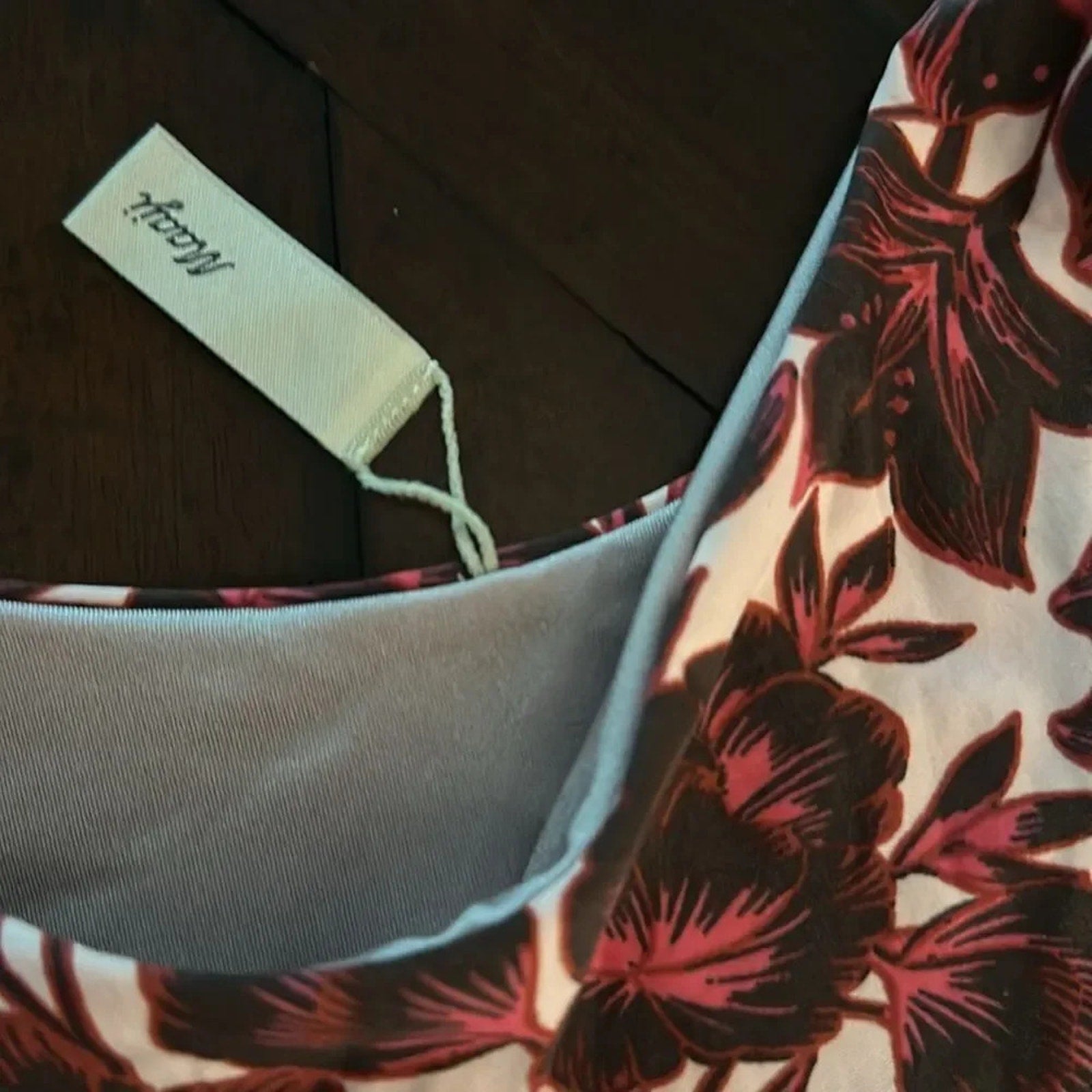 NWT MAAJI Rose Splendor Reversible High Leg Cheeky Cut Bikini Bottom - size L