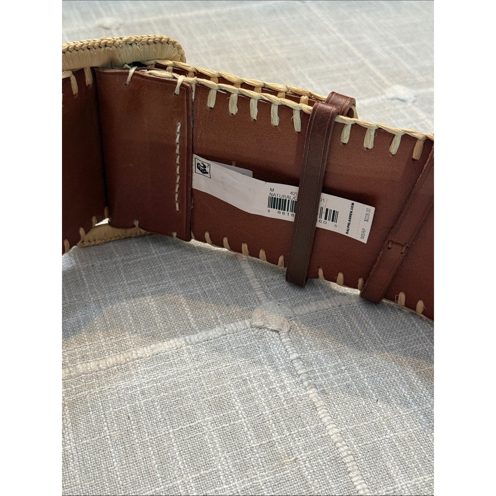 NWT Polo Ralph Lauren Raffia Reversible Belt - M 🌟