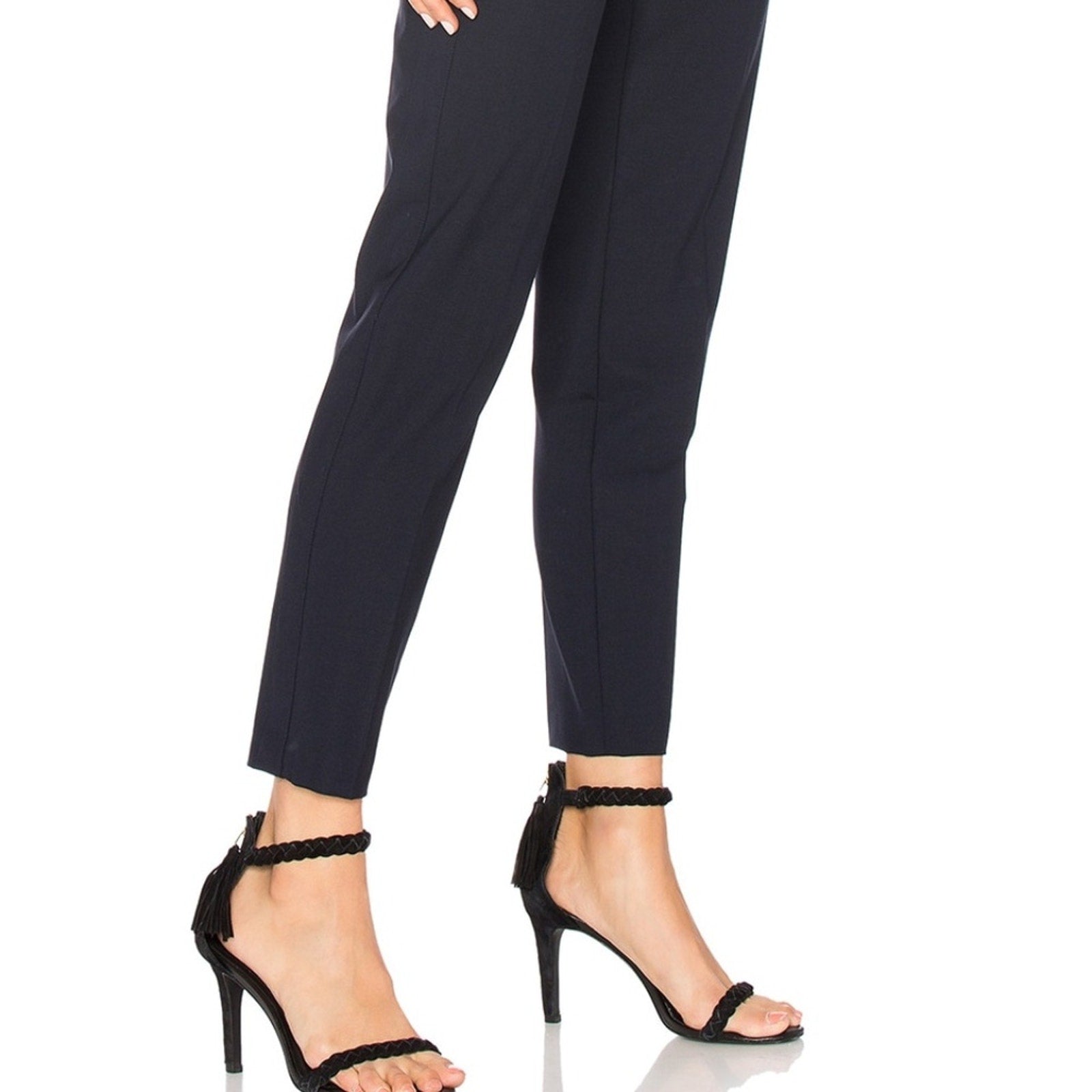 VINCE STRAPPING' STRETCH WOOL TROUSERS IN COASTAL BLUE - size 2