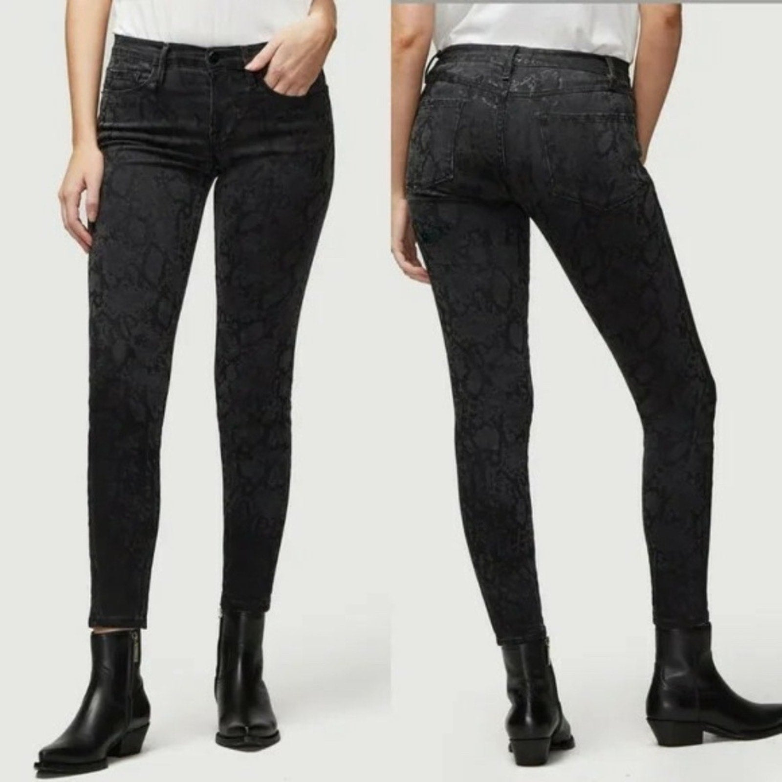 FRAME Denim Le Skinny de Jeanne Skinny Jean Tonal Python - size 30