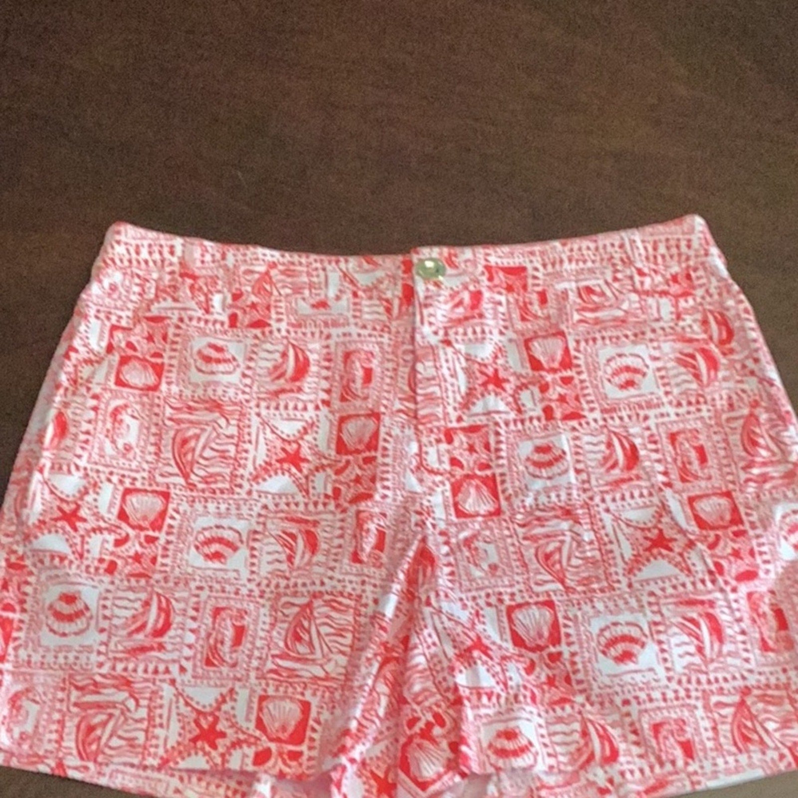 NWT Lilly Pulitzer Gretchen High Rise 5" Shorts Mizner Red Seaside Harbour - 12