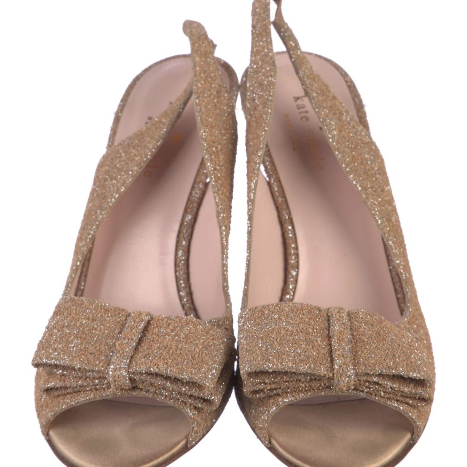 Kate Spade Charm Slingback Pump Glitter Gold - size 8.5