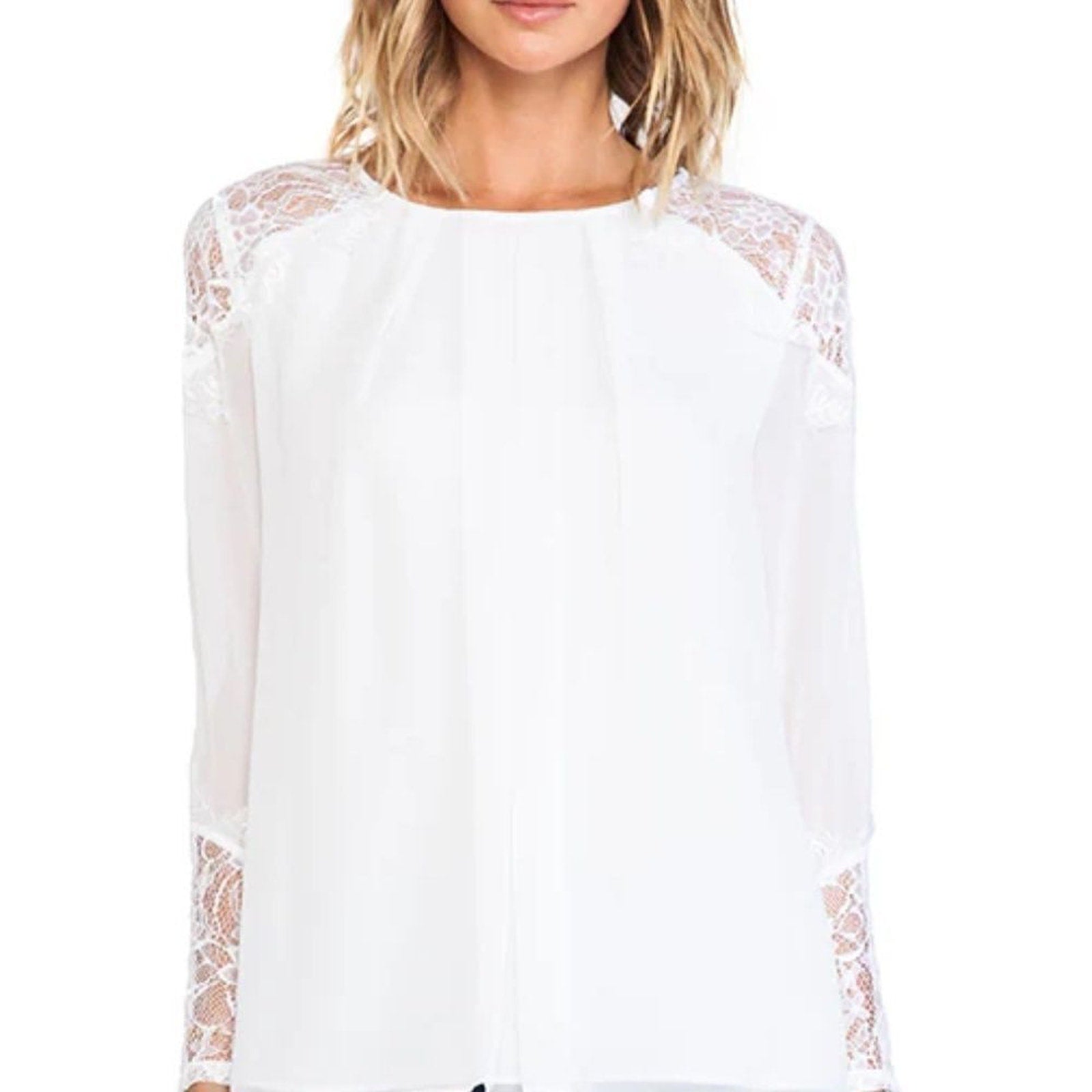 NWT ALICE + OLIVIA Ivory Danyelle Lace in ivory - size M