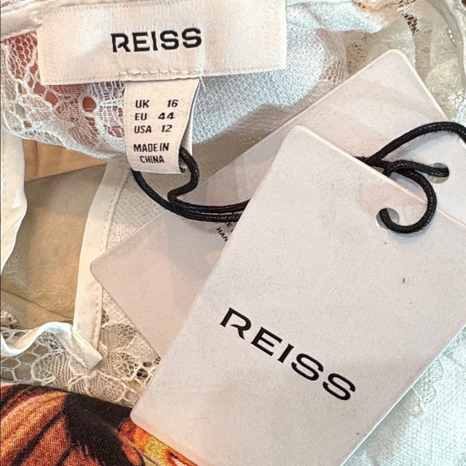 NWT Reiss Emilia Lace Blouse - Ivory - size 12