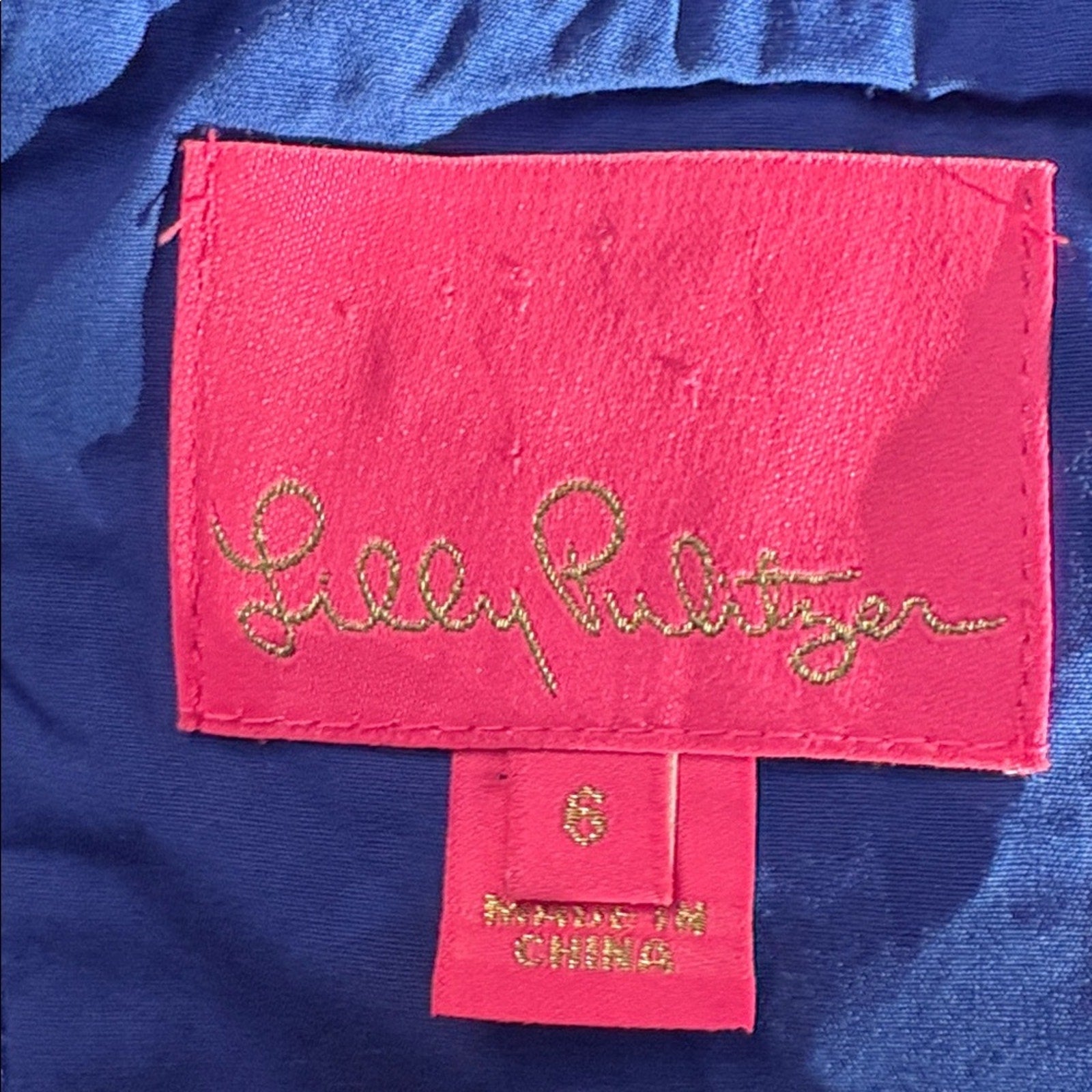 Lilly Pulitzer Kaylee Shift Dress Blue Eyelet Dress - size 6