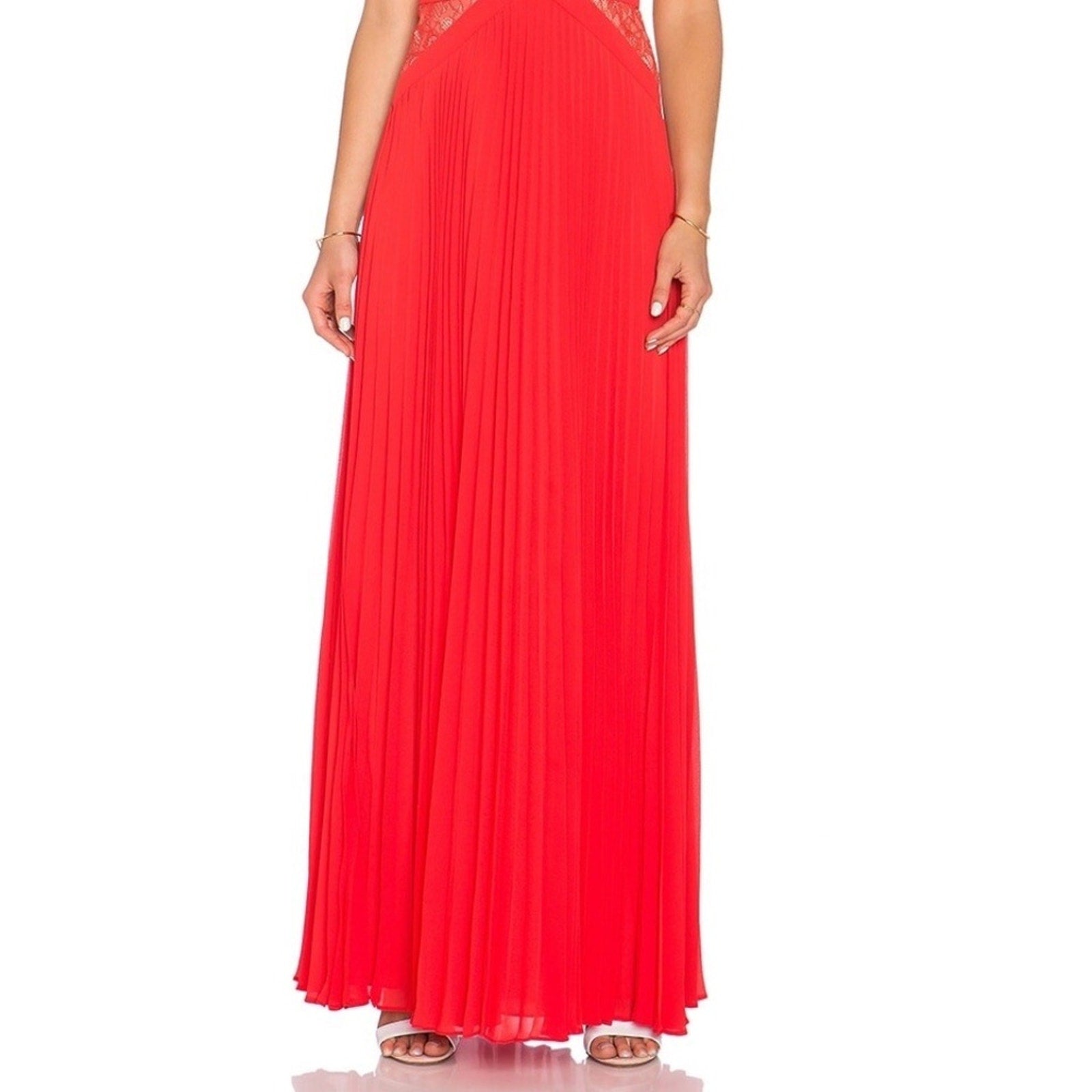 BCBG MAXAZRIA x REVOLVE Bright Poppy Pleated Maxi Dress - size 10