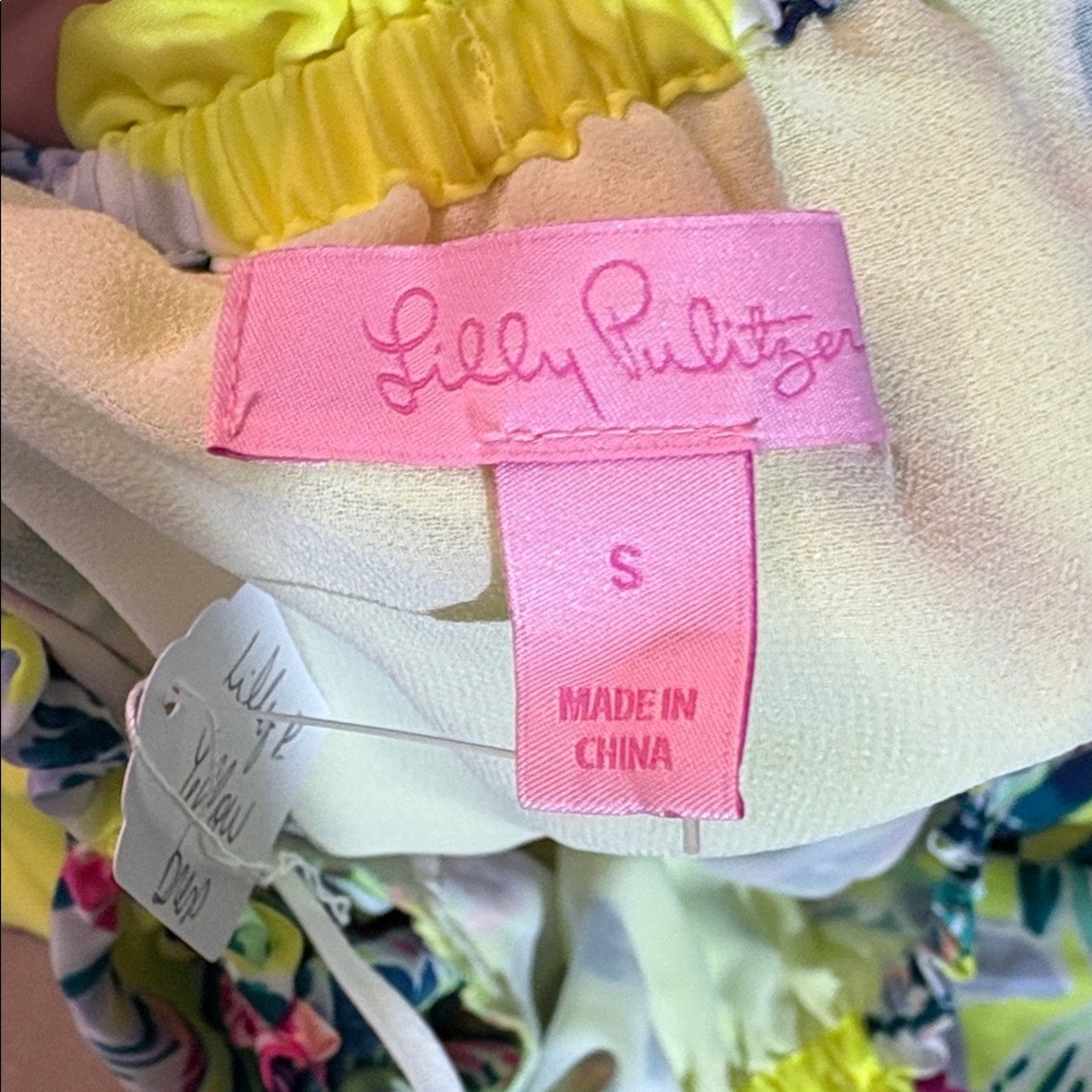 Lilly Pulitzer Payge Dress Bauble Yellow Lemur Alone Holy Grail - size S