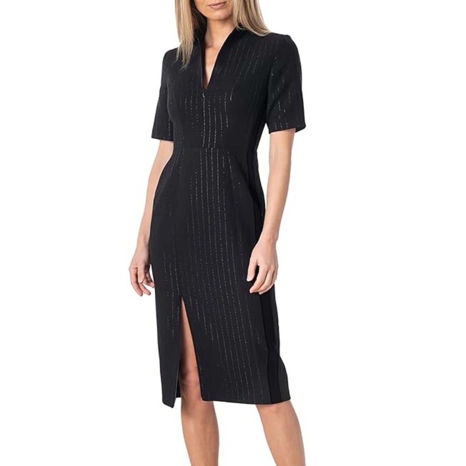NWT Dress The Population Gloria Front Zip Sheath Dress - size large