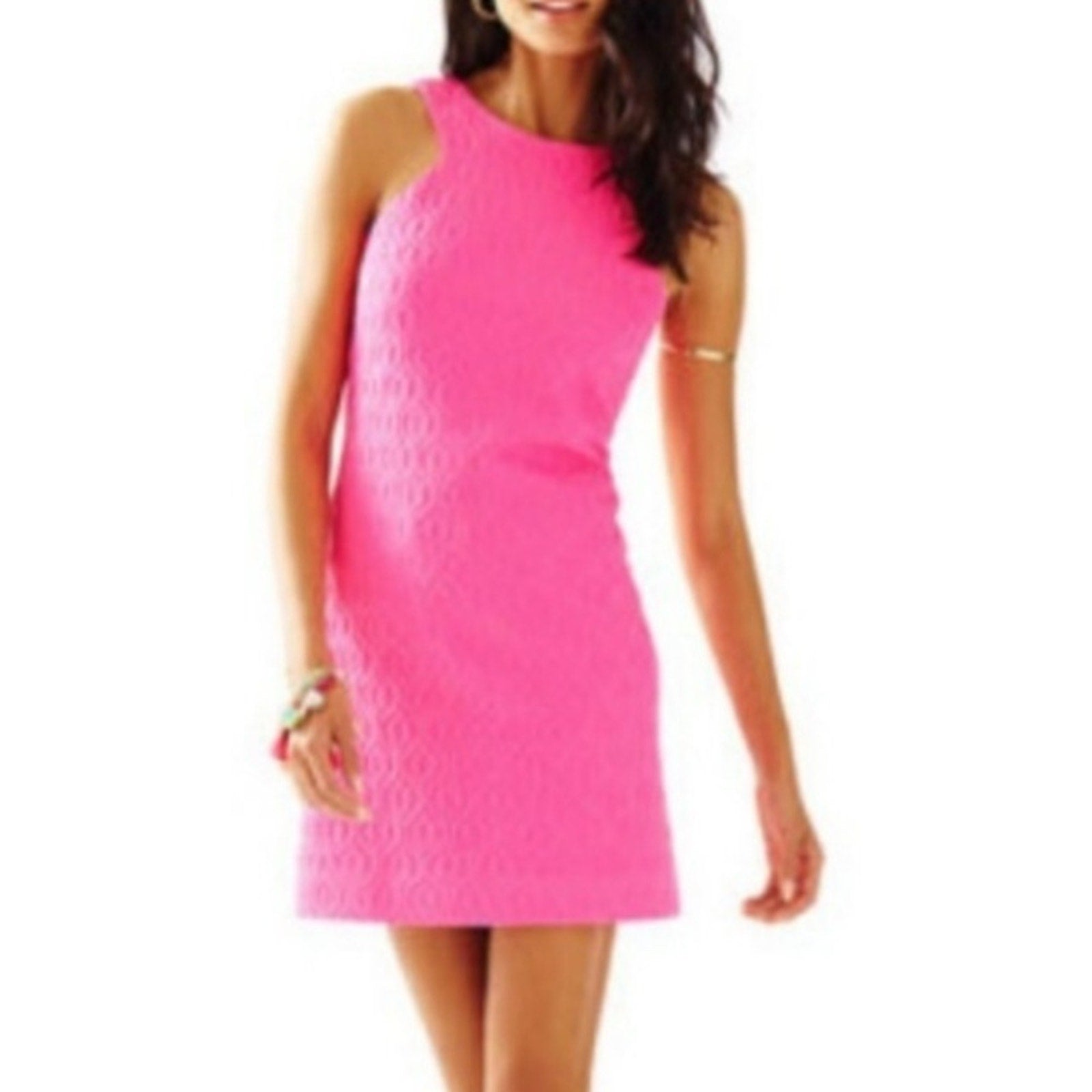 Lilly Pulitzer mango retro knit jacquard tropical pink dress - size small