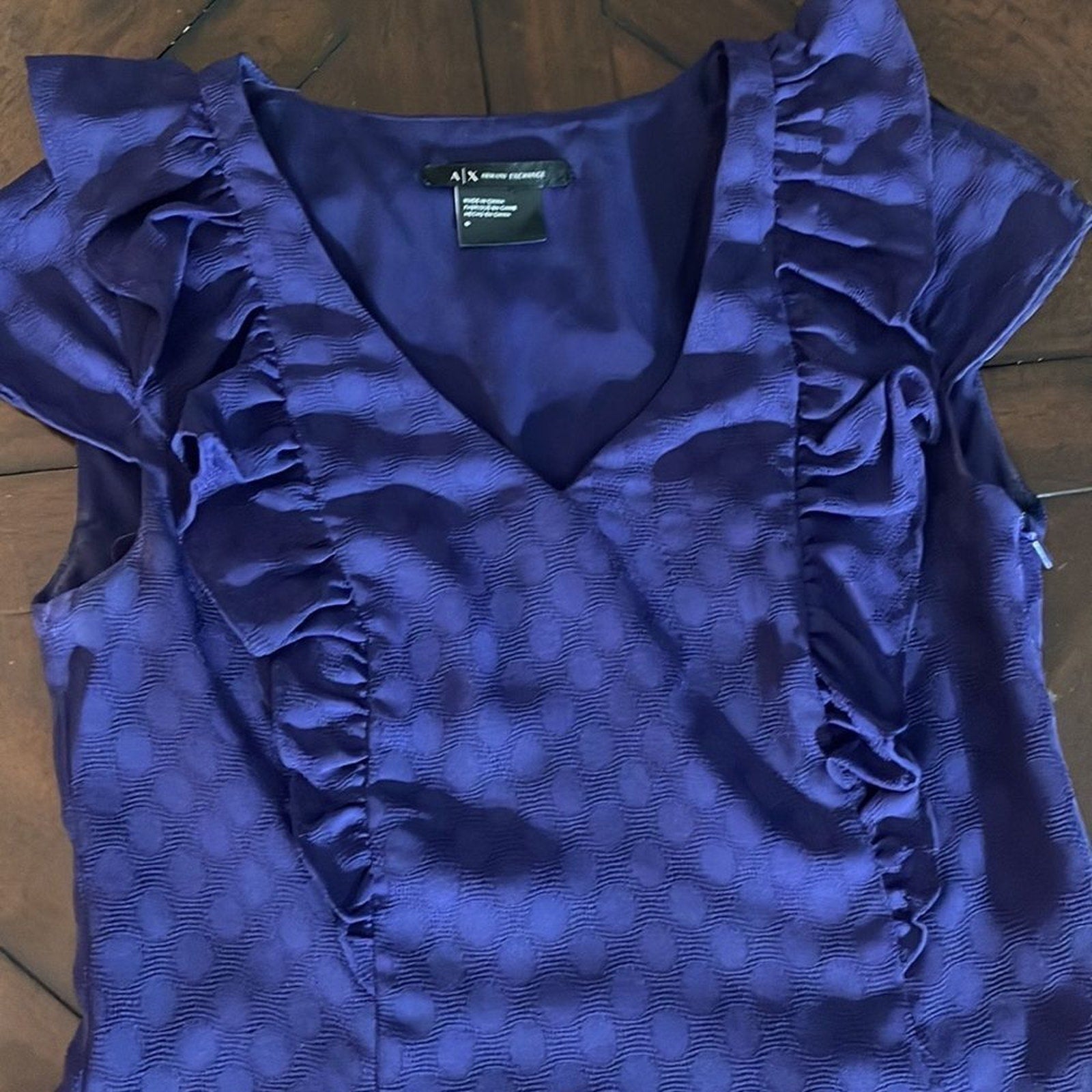 EUC Armani Exchange DOT AND RUFFLE SHEATH DRESS - size 0