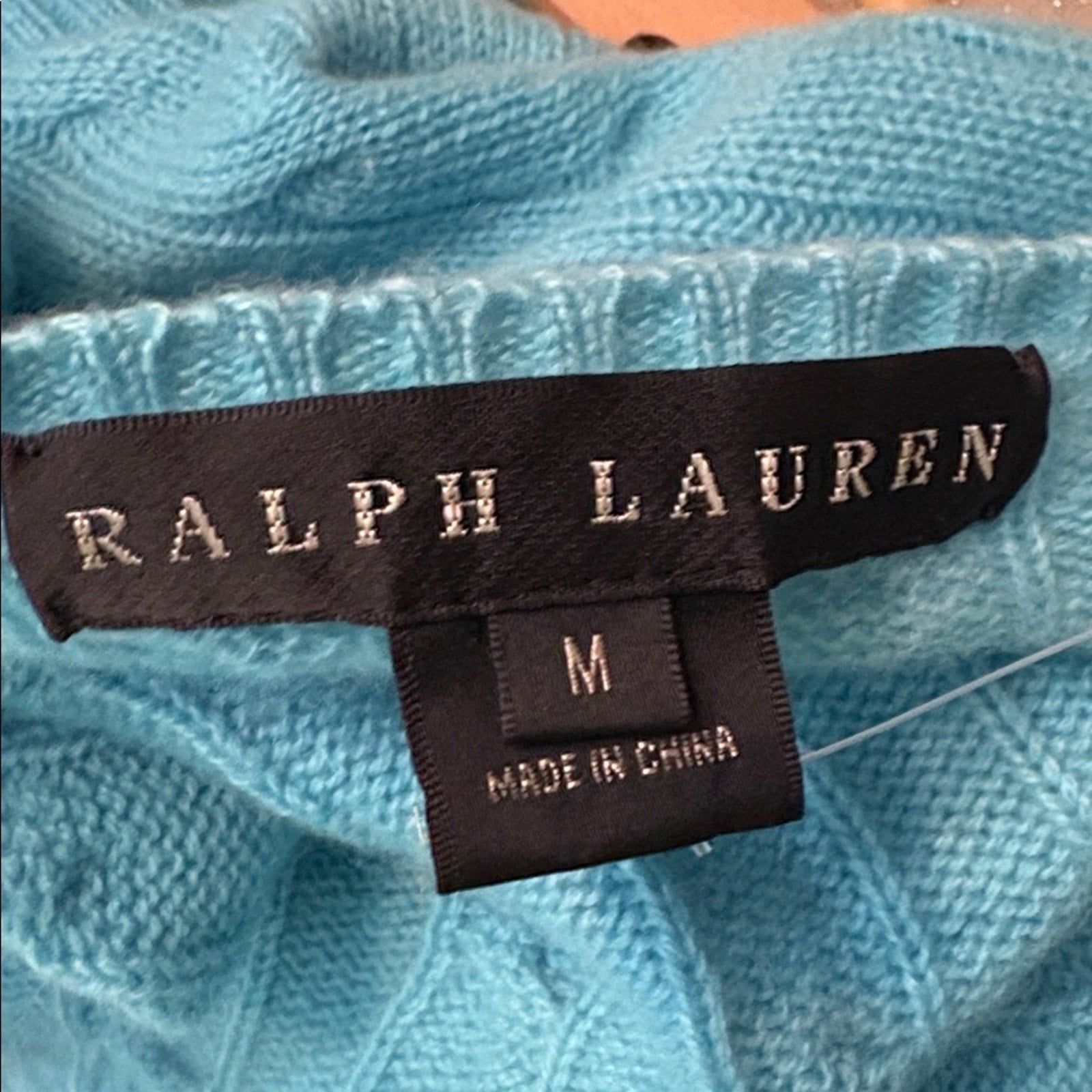 BLACK LABEL RALPH LAUREN Cashmere Cable Knit Cardigan - size M